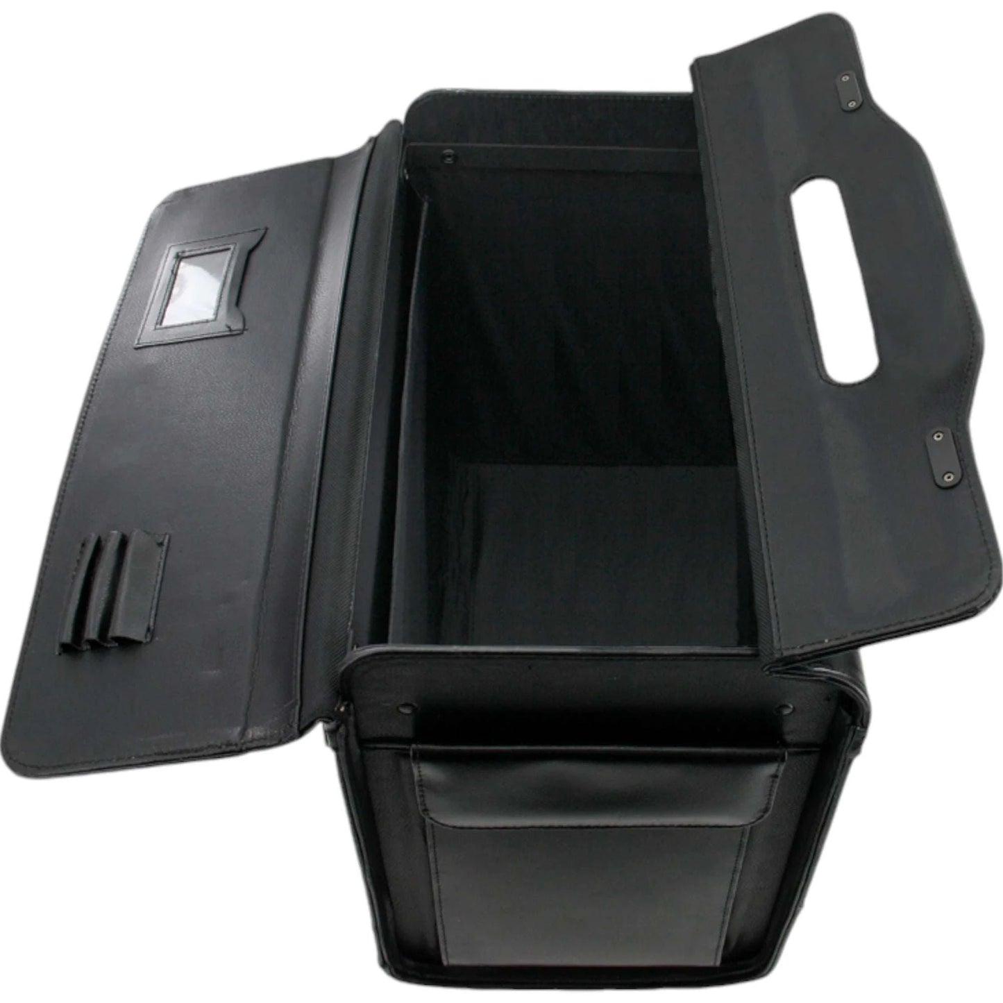 Dermata Pilotenkoffer auf Rollen XL aus Leder 49 cm -Schwarz KOFFER-PLUS.COM