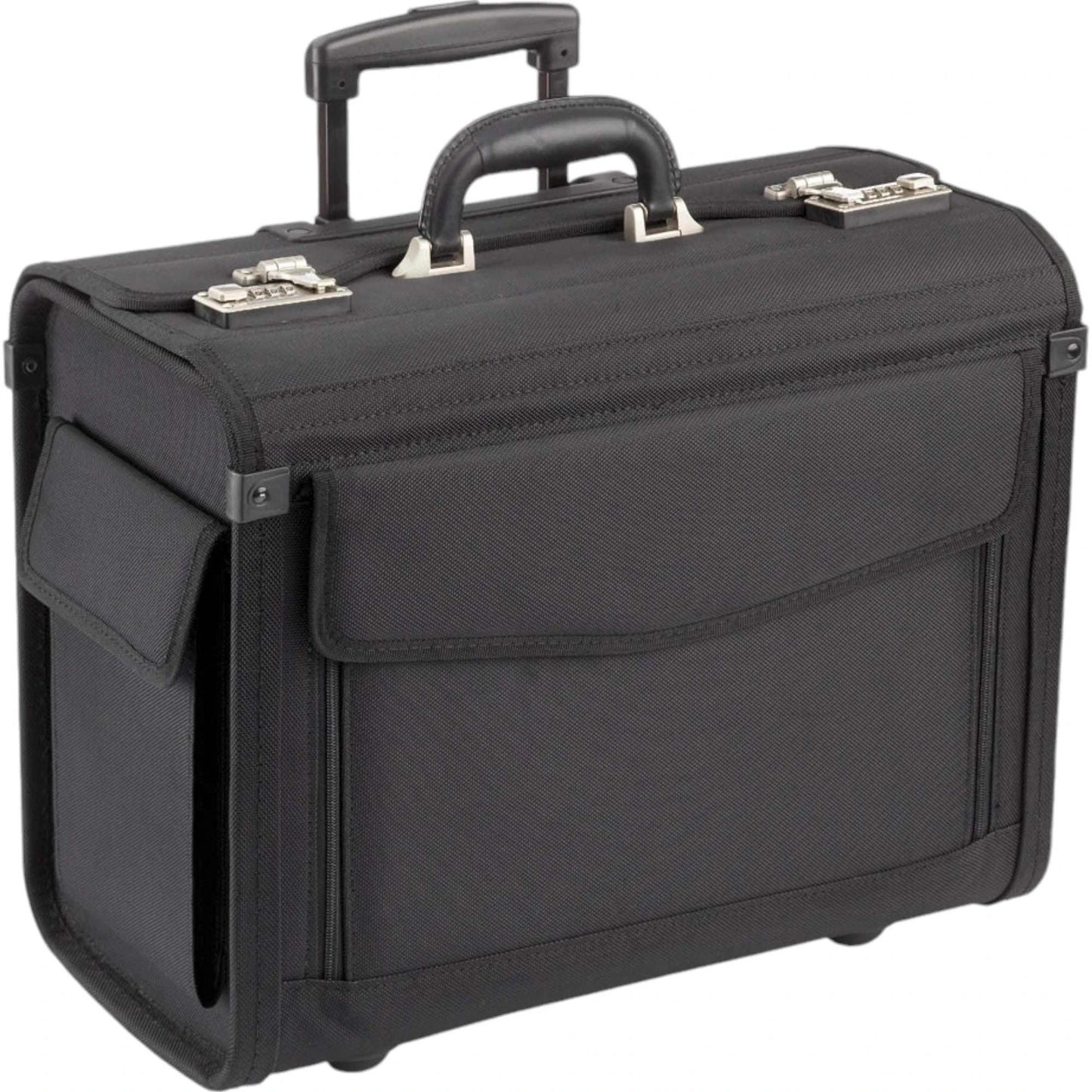 Dermata Pilotenkoffer auf Rollen aus Nylon 45 cm -Schwarz KOFFER-PLUS.COM