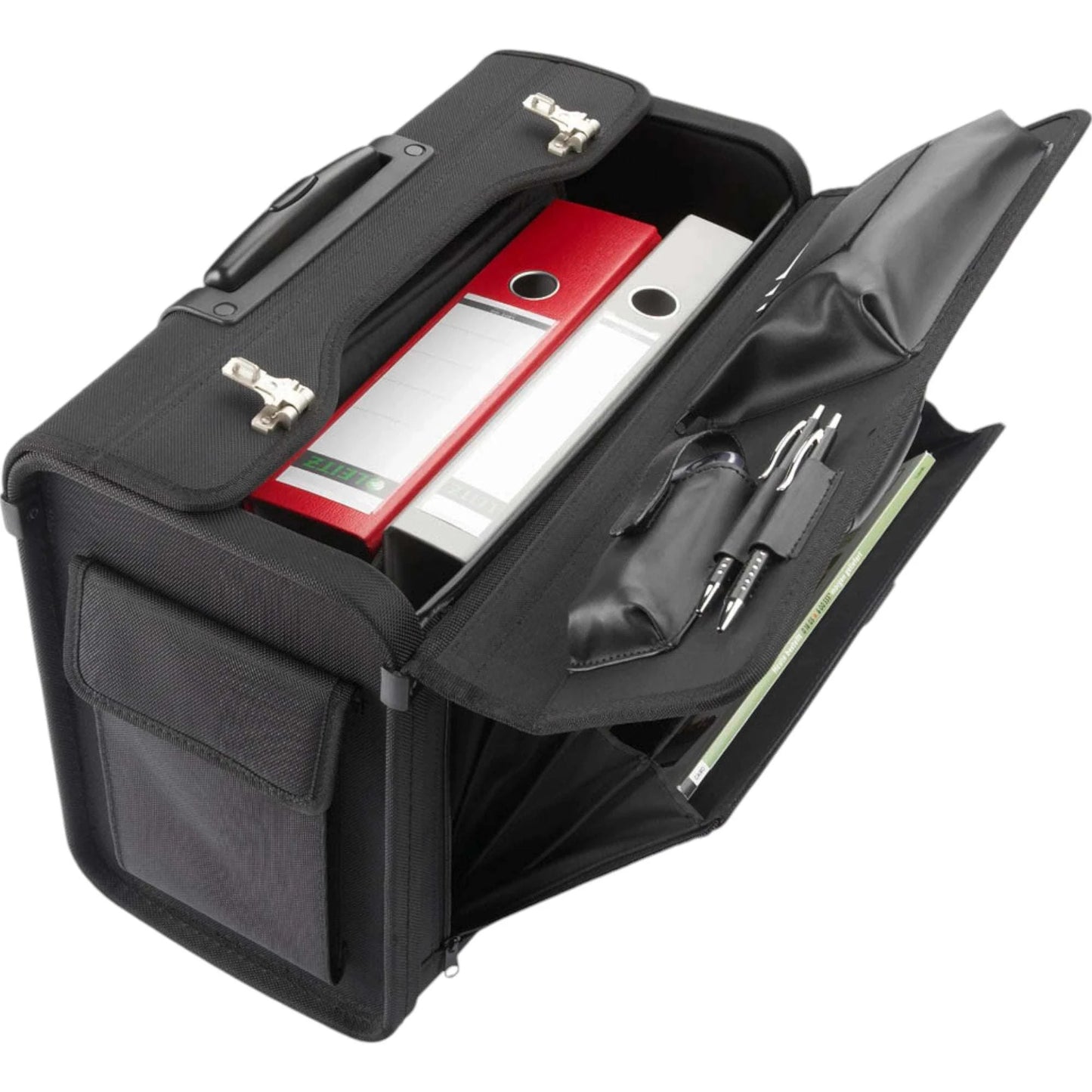 Dermata Pilotenkoffer auf Rollen aus Nylon 45 cm -Schwarz KOFFER-PLUS.COM