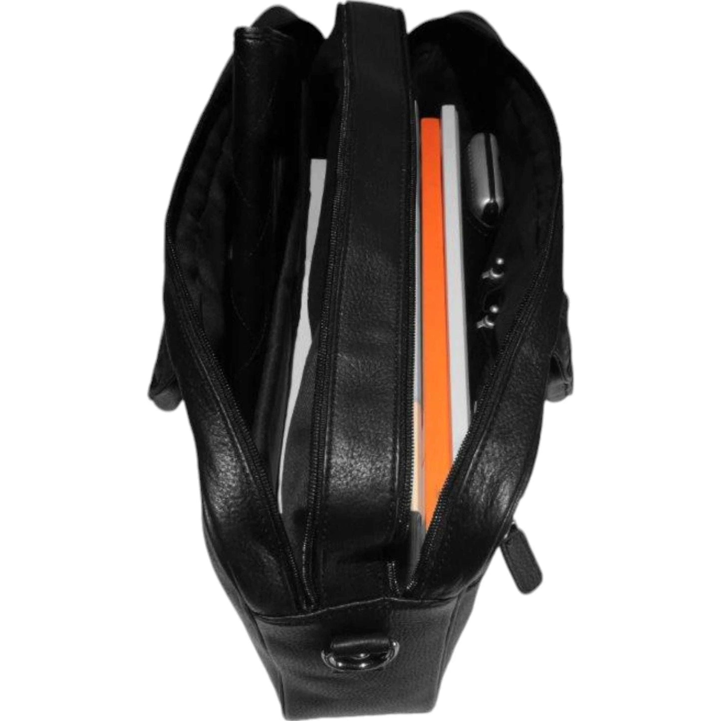 Dermata Aktentasche aus Vollrindleder 41 cm -schwarz KOFFER-PLUS.COM