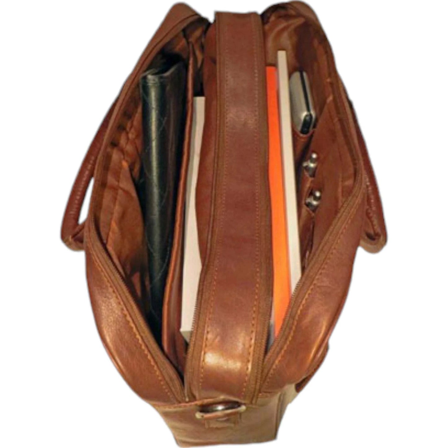 Dermata Aktentasche aus Vollrindleder 41 cm -cognac KOFFER-PLUS.COM