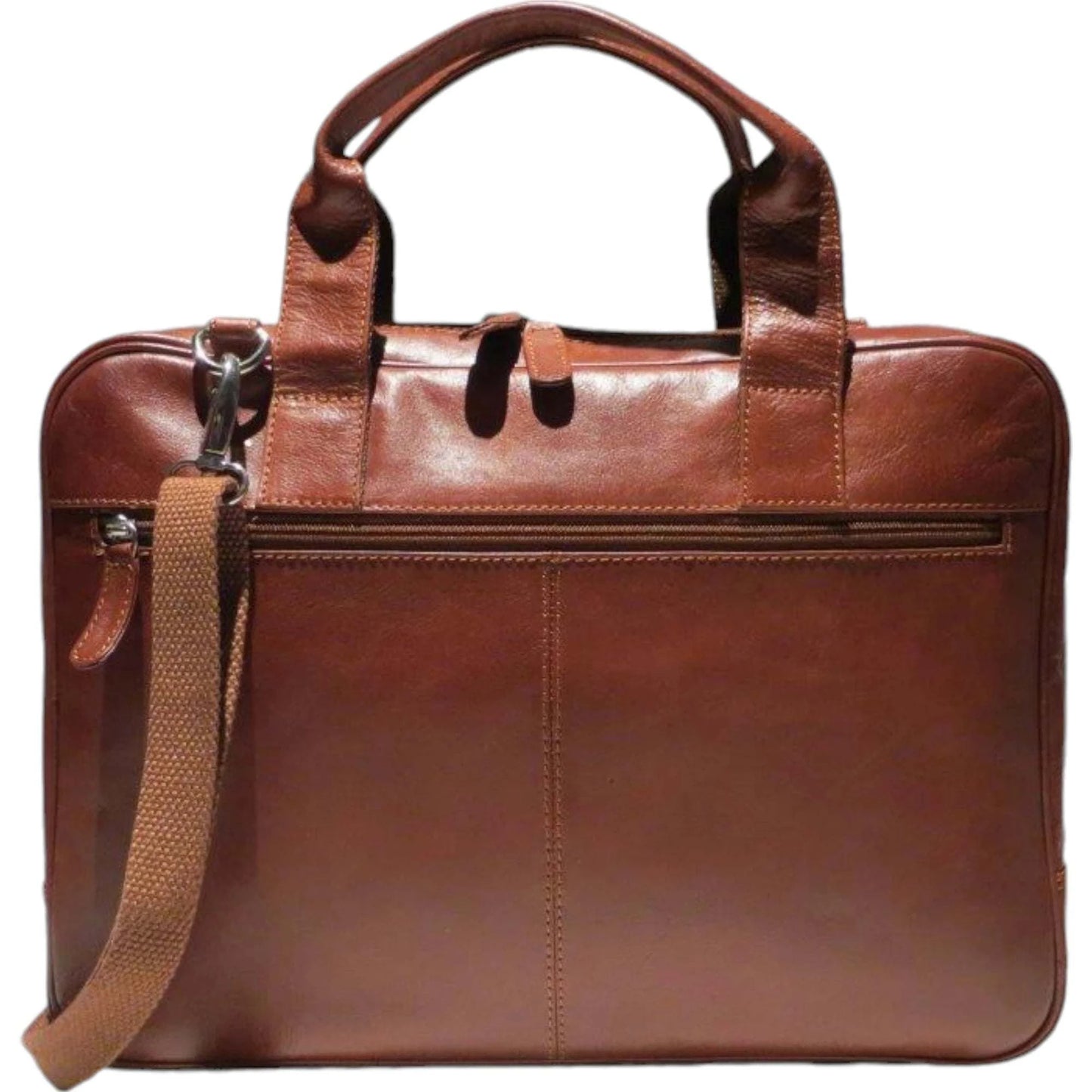 Dermata Laptoptasche aus Vollrindleder 41 cm -cognac KOFFER-PLUS.COM