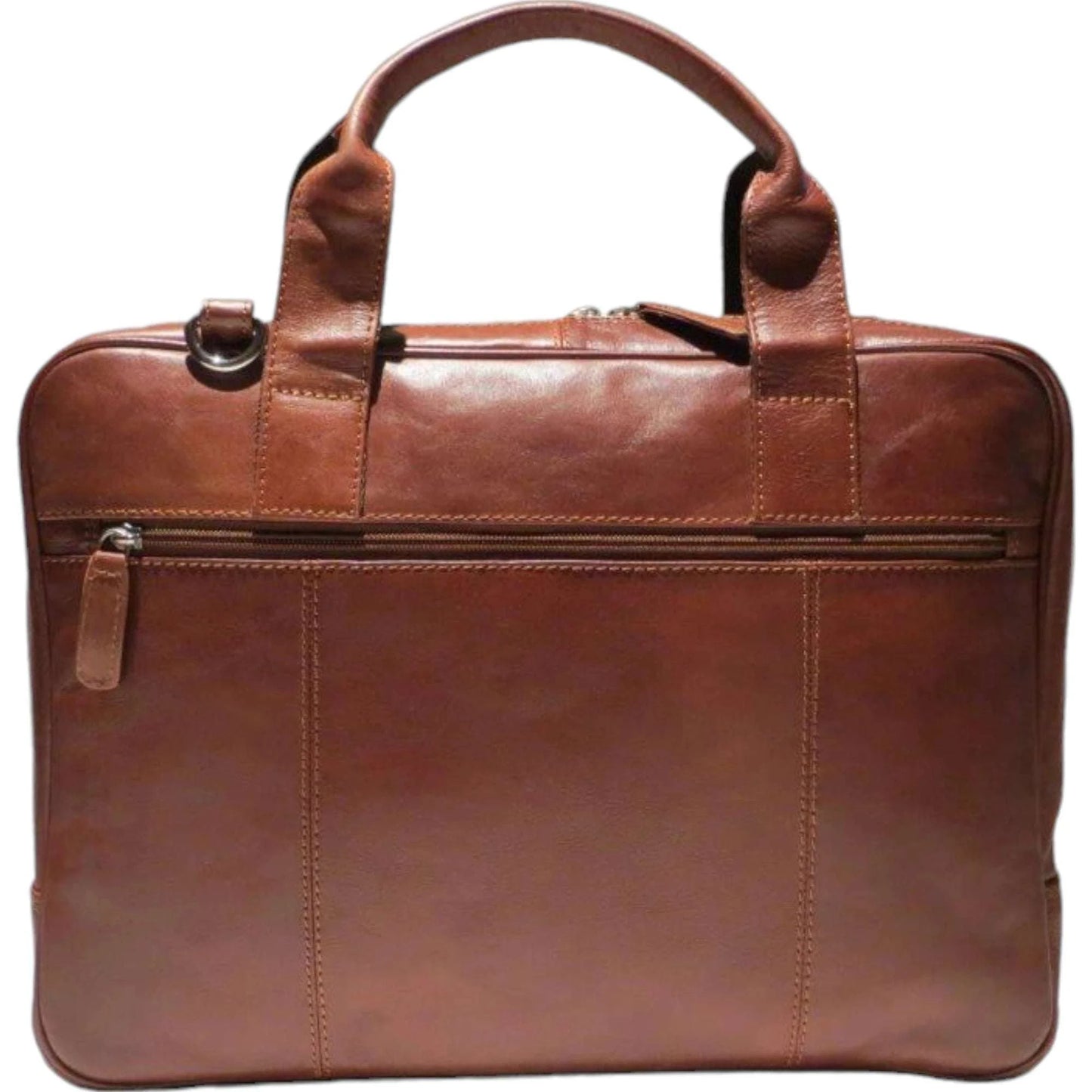 Dermata Laptoptasche aus Vollrindleder 41 cm -cognac KOFFER-PLUS.COM