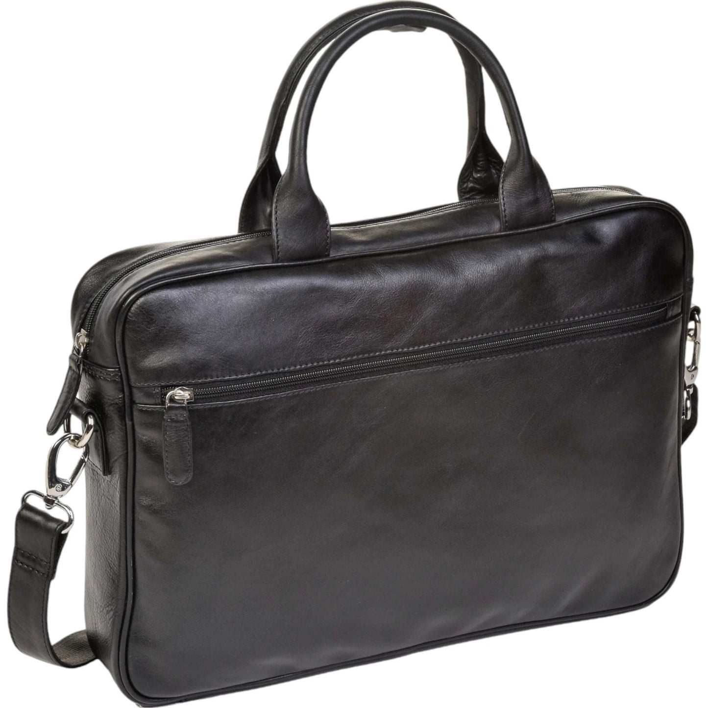 Dermata Laptoptasche aus Vollrindleder 41 cm -schwarz KOFFER-PLUS.COM
