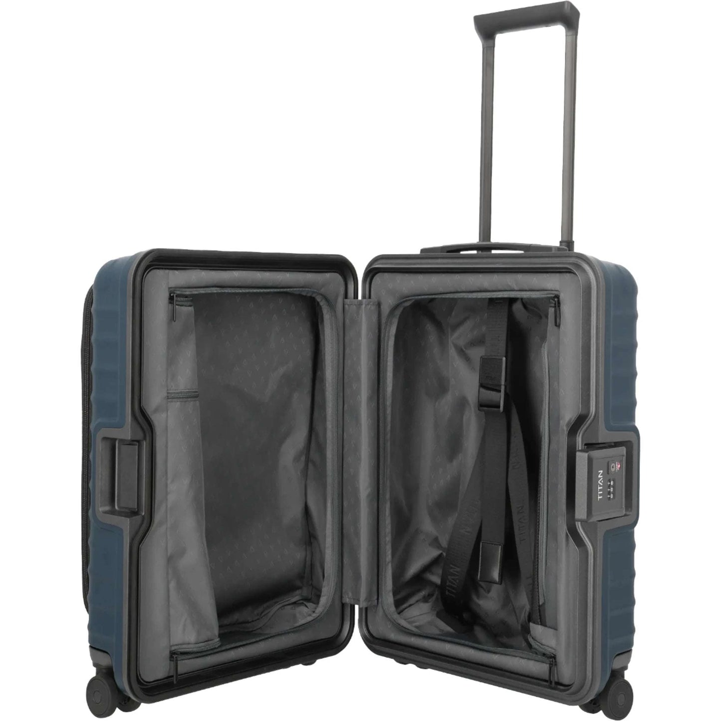 TITAN OVERSEAS 4-Rad-Bordtrolley S+ mit Vortasche 55 cm -Midnight blue KOFFER-PLUS.COM