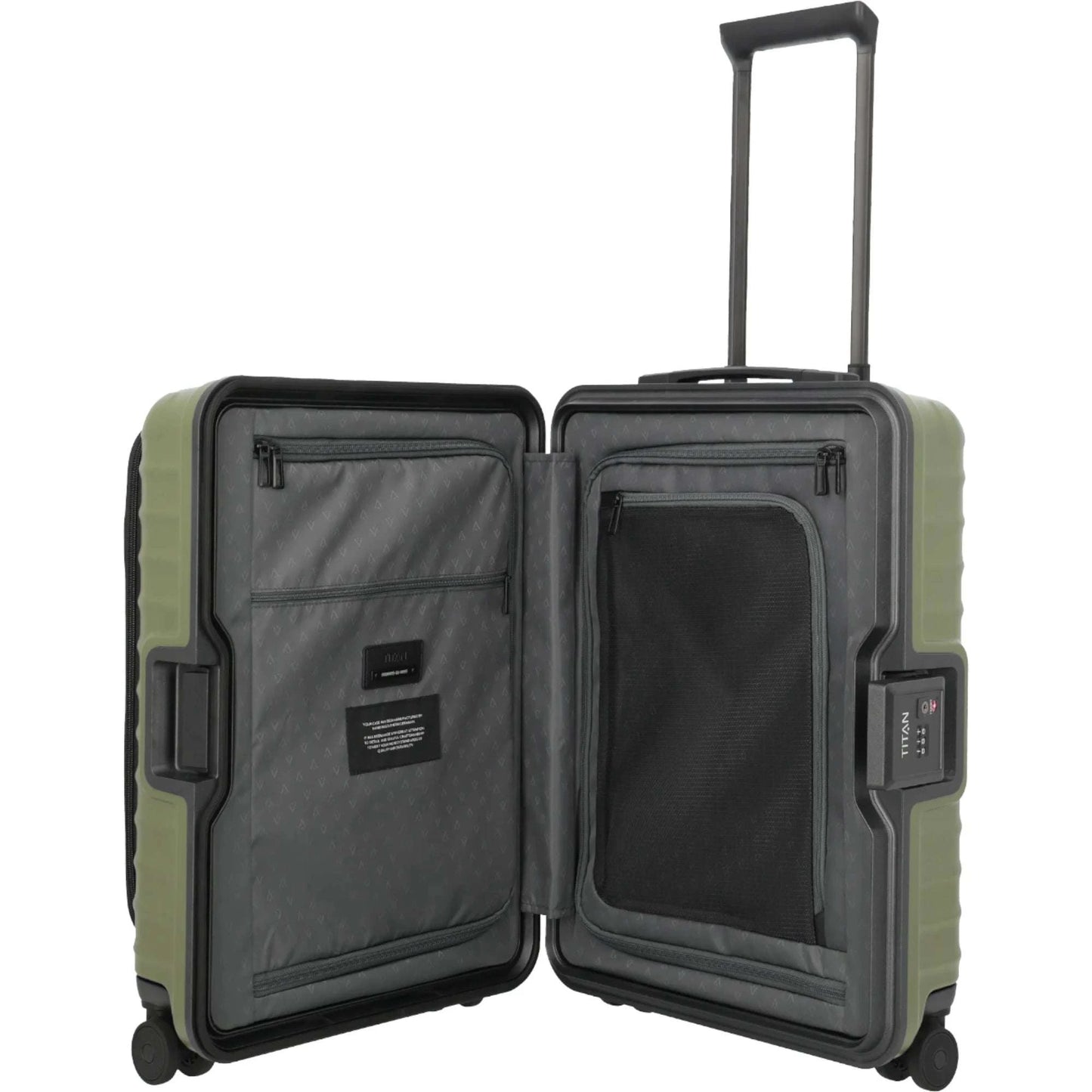 TITAN OVERSEAS 4-Rad-Bordtrolley S+ mit Vortasche 55 cm -Forest Green KOFFER-PLUS.COM