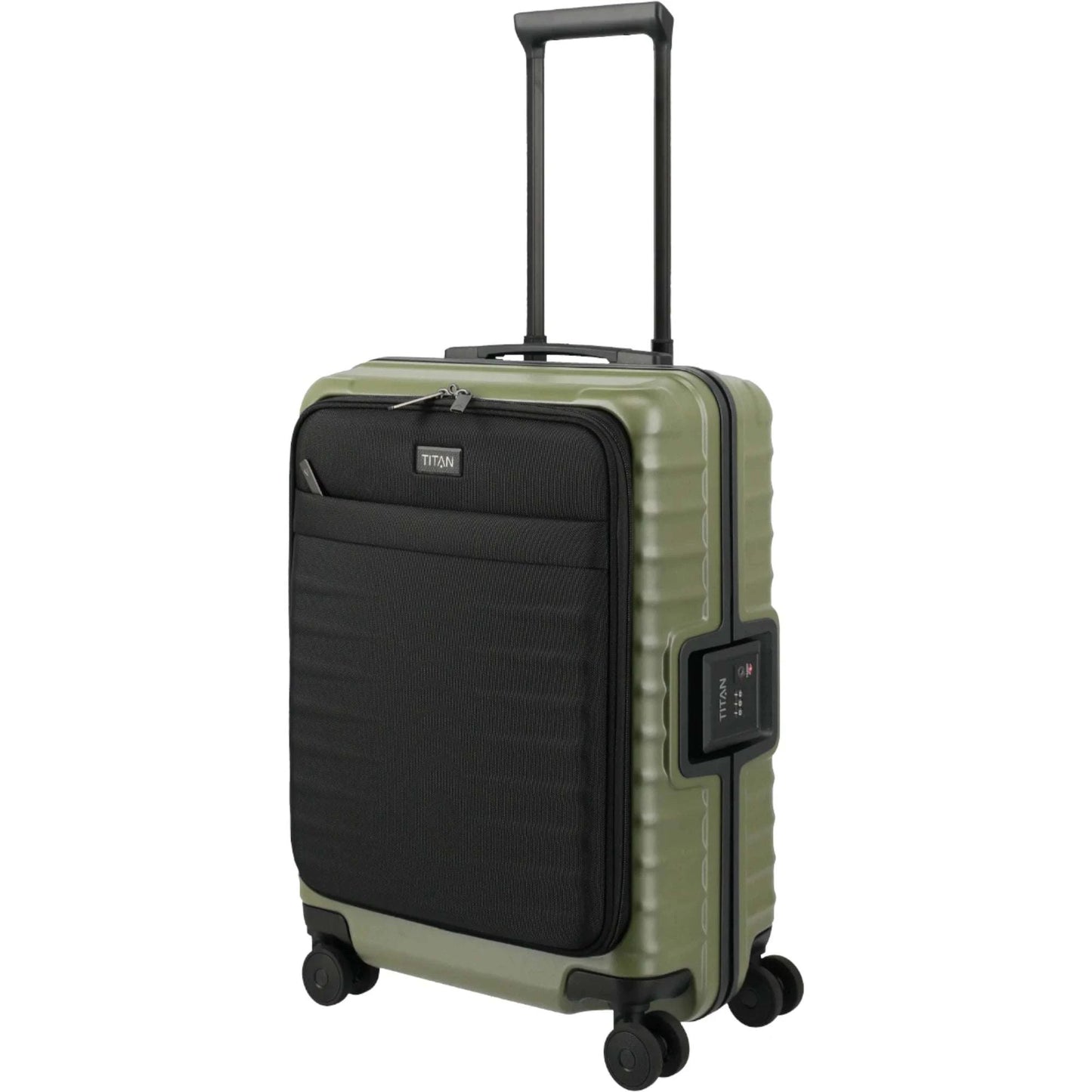 TITAN OVERSEAS 4-Rad-Bordtrolley S+ mit Vortasche 55 cm -Forest Green KOFFER-PLUS.COM