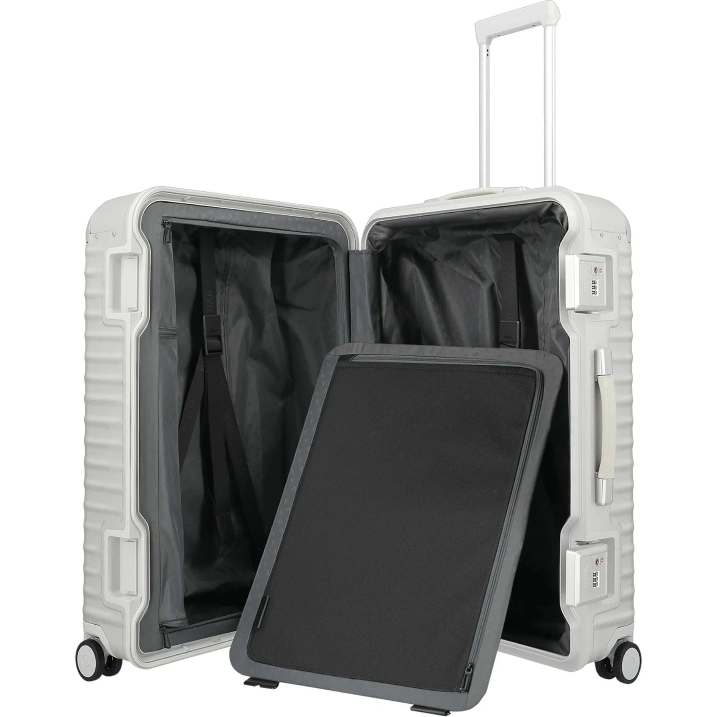 TITAN ETERNITY 4-Rollen-Trolley aus Aluminium L 75 cm -silver KOFFER-PLUS.COM