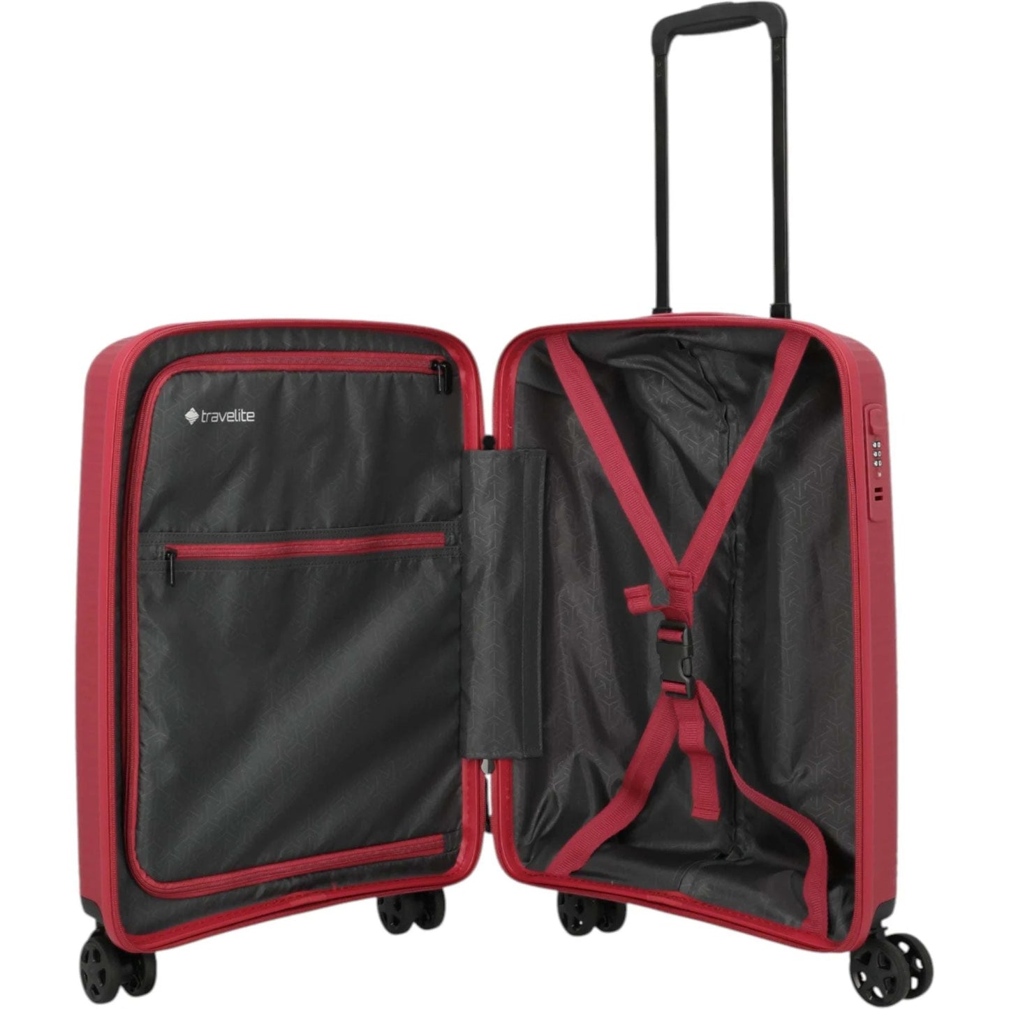 Travelite Air Stripe 4-Rollen-Bordtrolley S 55 cm -Red KOFFER-PLUS.COM