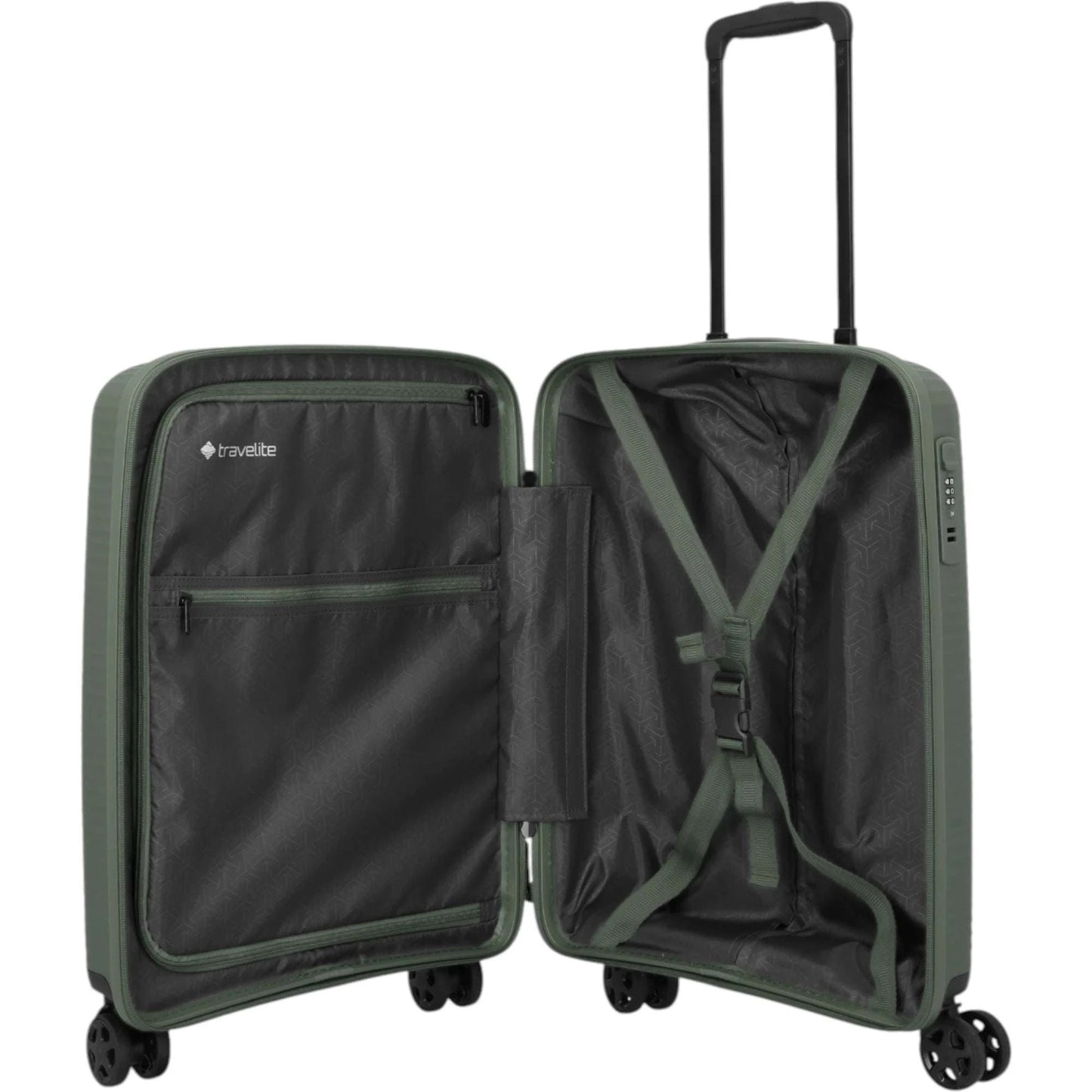 Travelite Air Stripe 4-Rollen-Bordtrolley S 55 cm -Green KOFFER-PLUS.COM