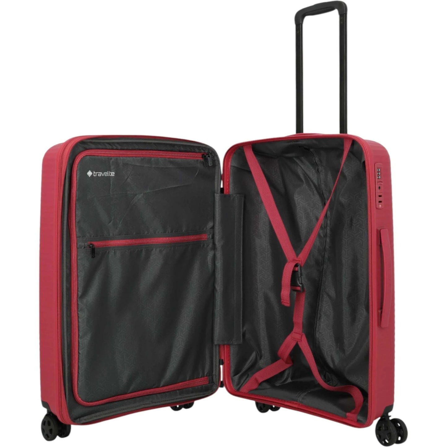 Travelite Air Stripe 4-Rollen-Koffer M erweiterbar 66 cm -Red KOFFER-PLUS.COM