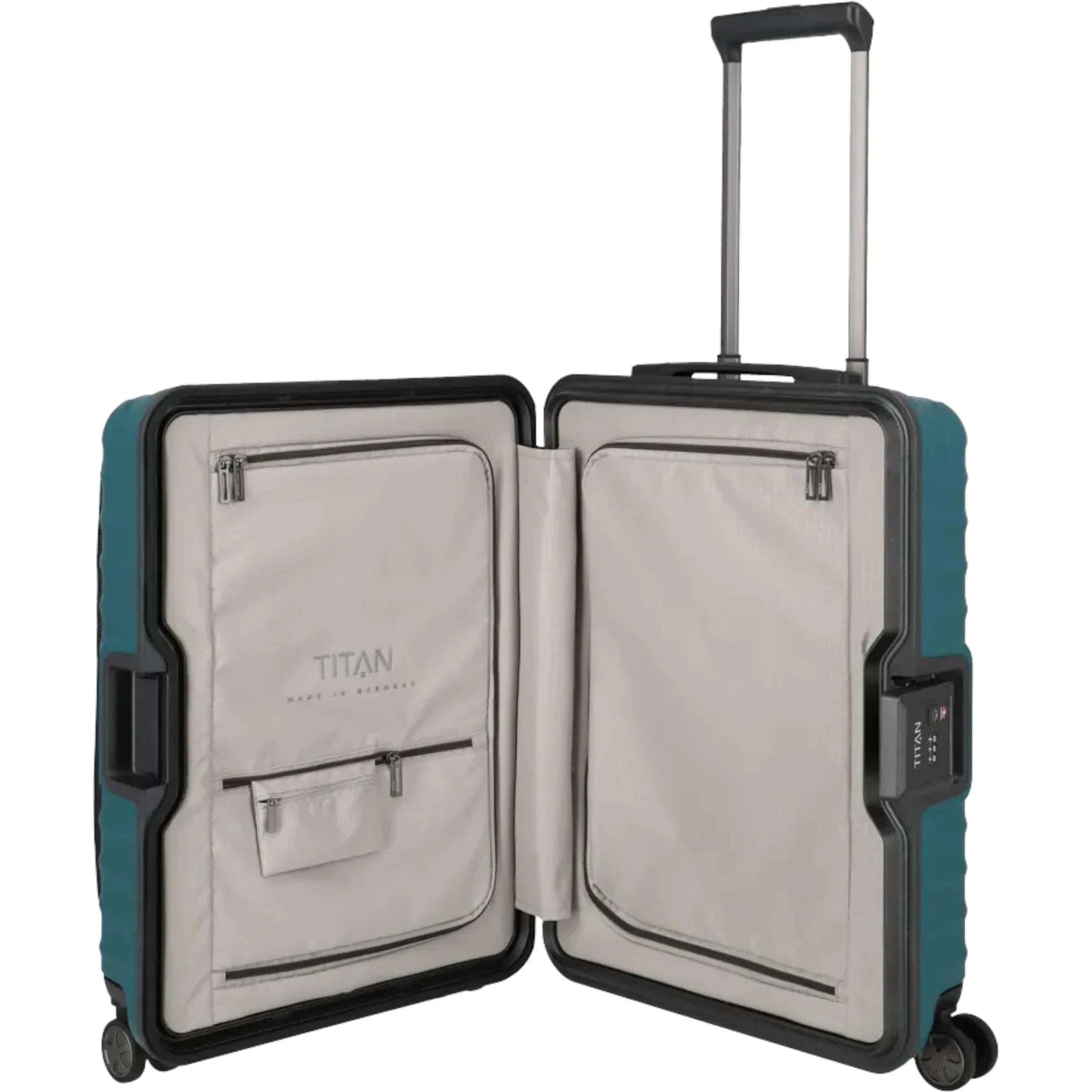 TITAN LITRON FRAME 4-Rollen Bordtrolley S mit Vortasche 55 cm -Petrol KOFFER-PLUS.COM