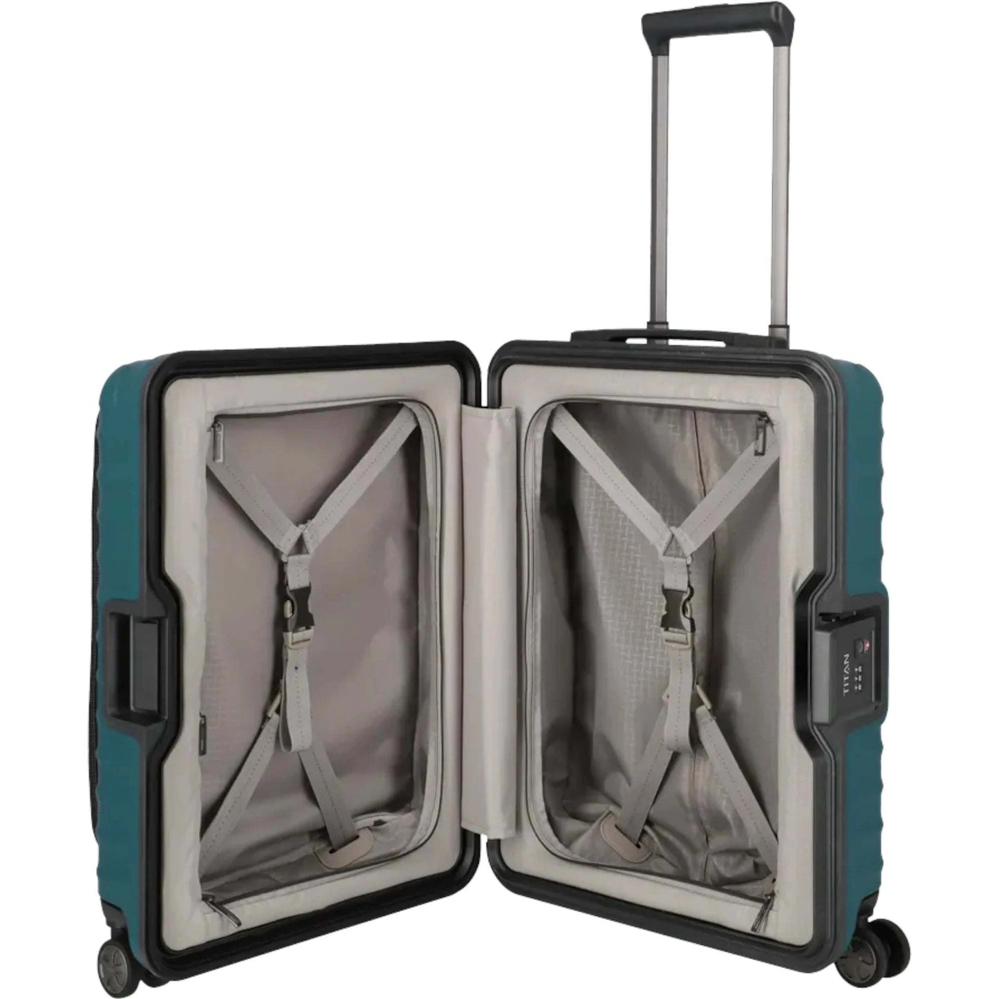 TITAN LITRON FRAME 4-Rollen Bordtrolley S mit Vortasche 55 cm -Petrol KOFFER-PLUS.COM