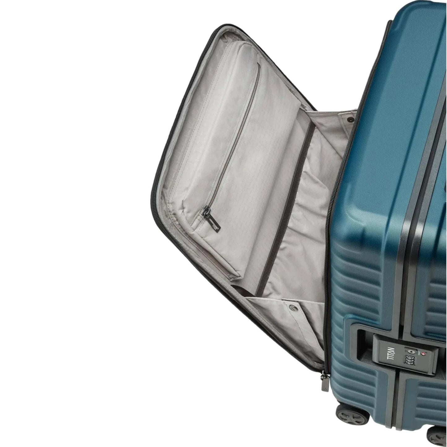 TITAN LITRON FRAME 4-Rollen Bordtrolley S mit Vortasche 55 cm -Petrol KOFFER-PLUS.COM