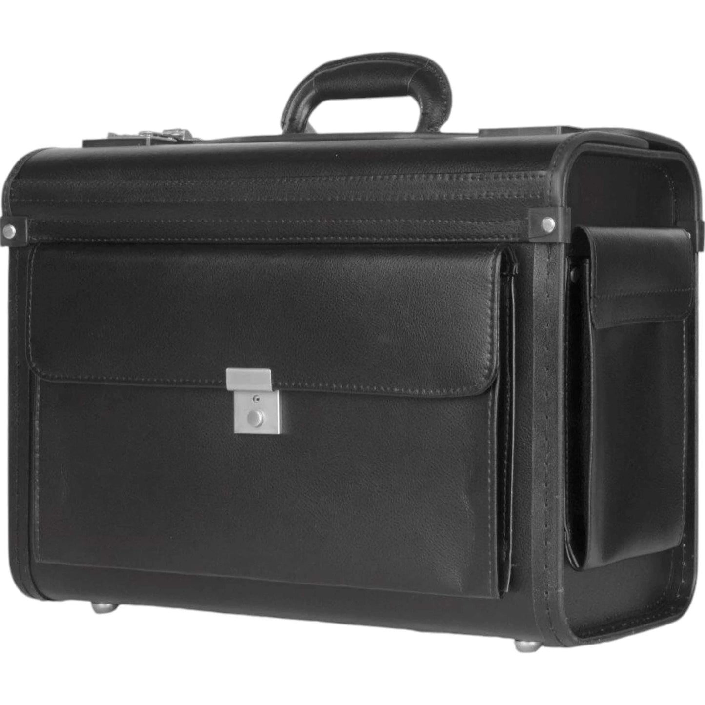 Dermata Pilotenkoffer aus Leder 46 cm -schwarz KOFFER-PLUS.COM