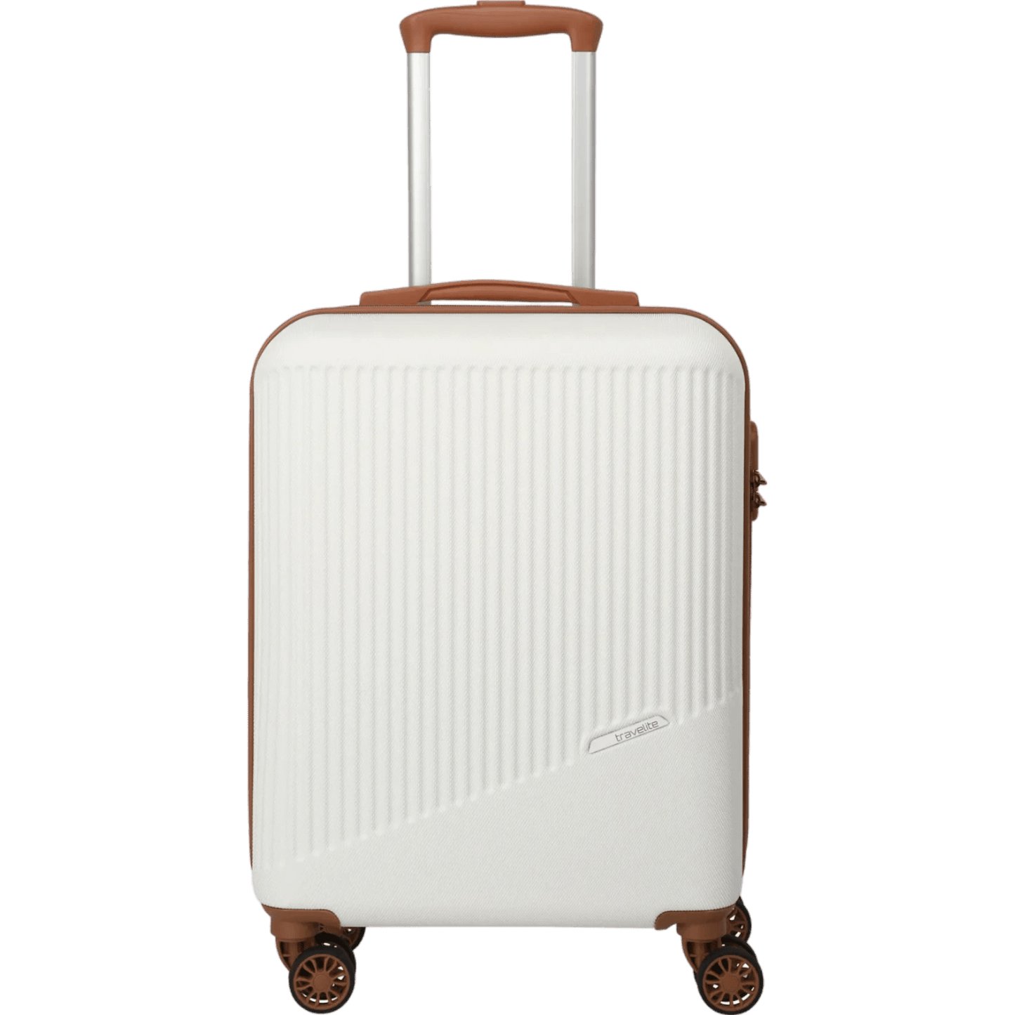 Travelite Bali 4-Rollen-Kabinentrolley S 55 cm -Weiss/cognac KOFFER-PLUS.COM