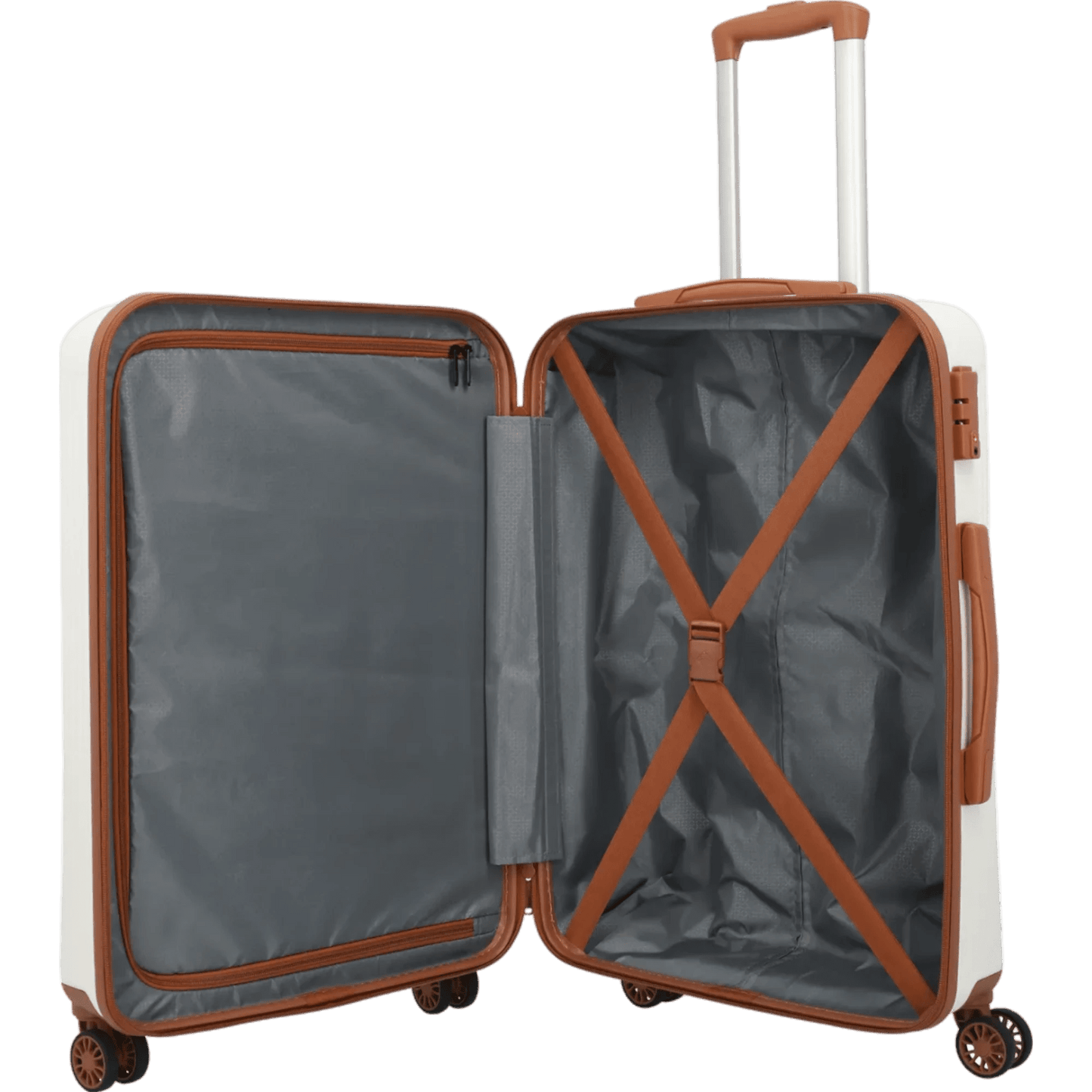 Travelite Bali 4-Rollen-Trolley M 67 cm -Weiss/cognac KOFFER-PLUS.COM