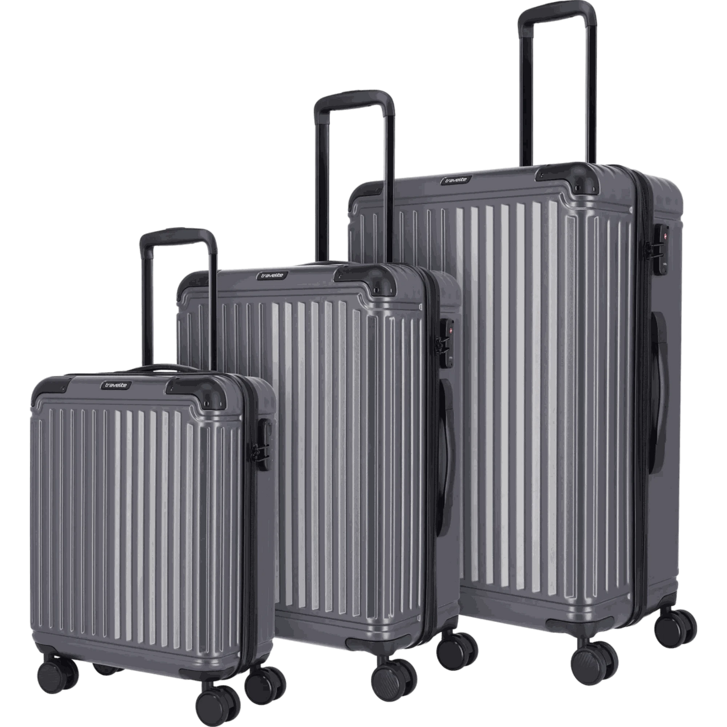 Travelite Cruise 4-Rollen Kofferset 3tlg. L/M/S -Anthrazit KOFFER-PLUS.COM