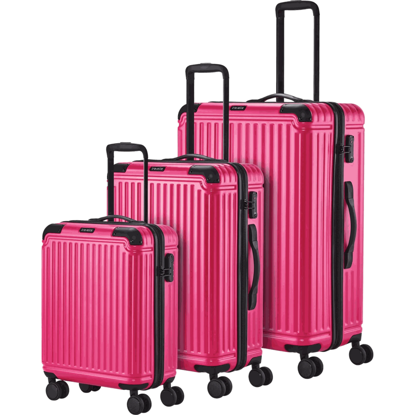 Travelite Cruise 4-Rollen Kofferset 3tlg. L/M/S -Pink KOFFER-PLUS.COM