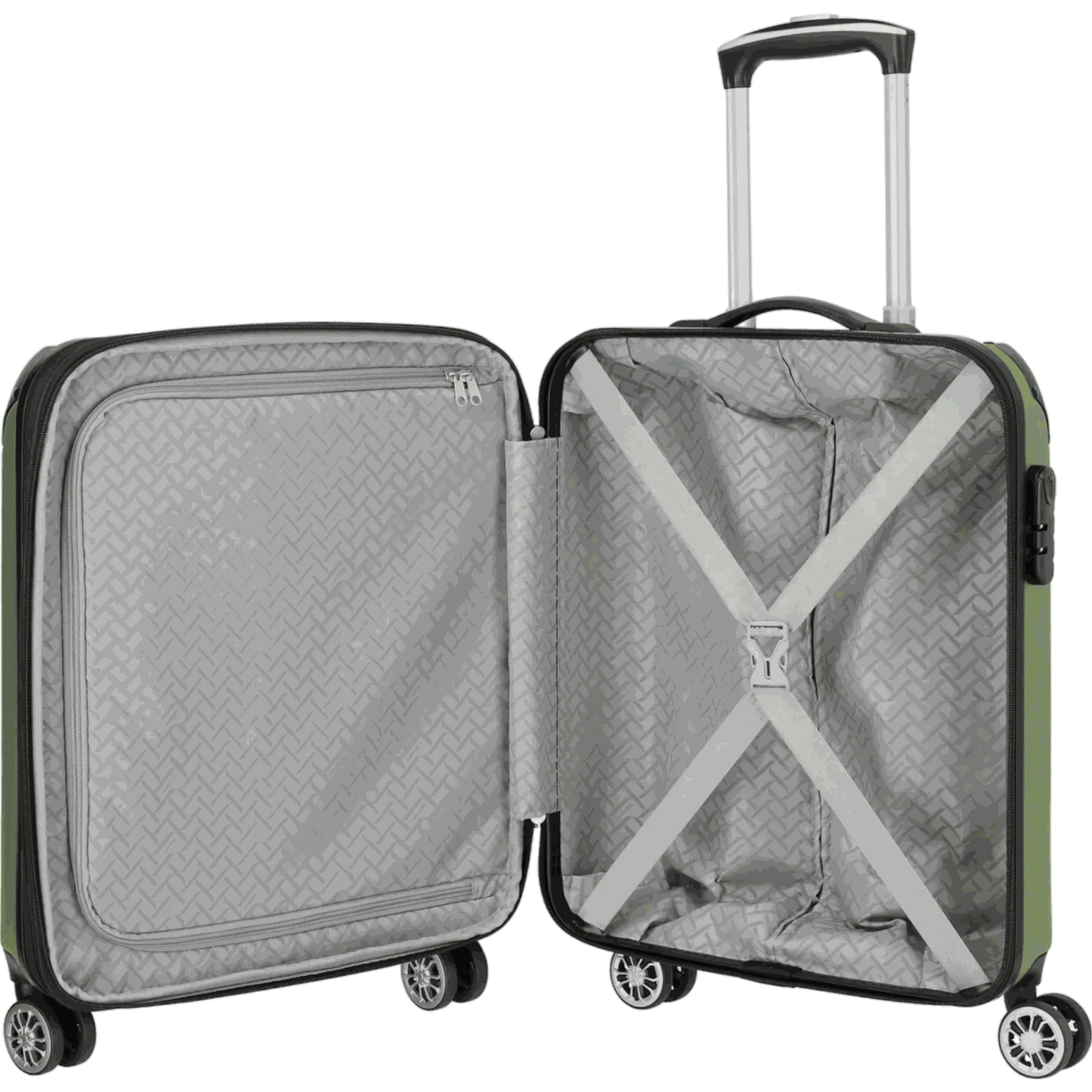 Travelite City 4-Rollen Handgepäck Trolley S erweiterbar 55 cm -Grün KOFFER-PLUS.COM