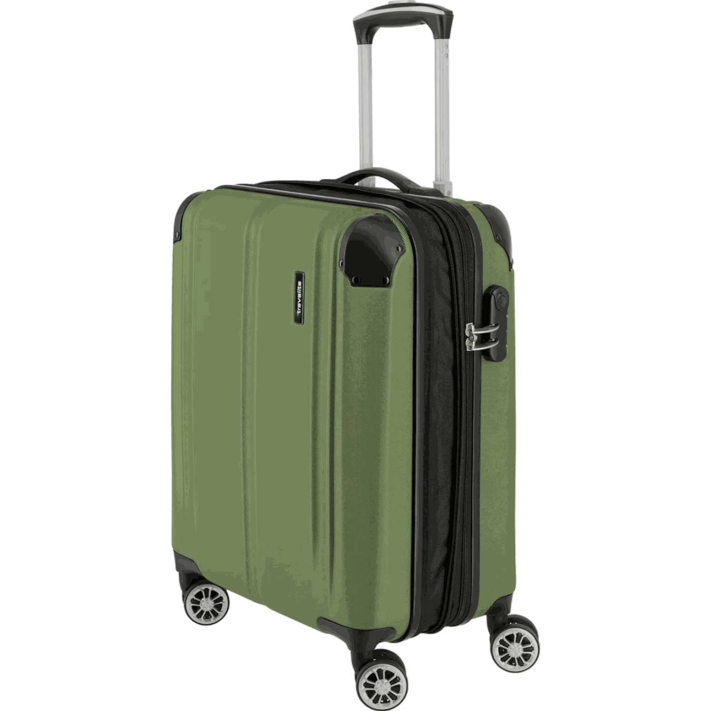 Travelite City 4-Rollen Handgepäck Trolley S erweiterbar 55 cm -Grün KOFFER-PLUS.COM