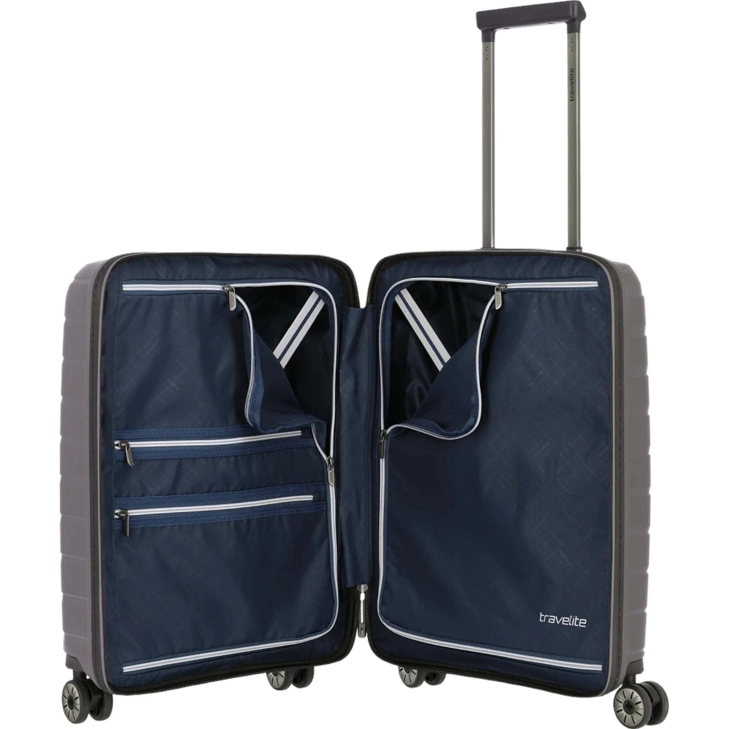 Travelite Air Base 4-Rollen-Kabinentrolley mit Vortasche S 55 cm -Anthrazit KOFFER-PLUS.COM
