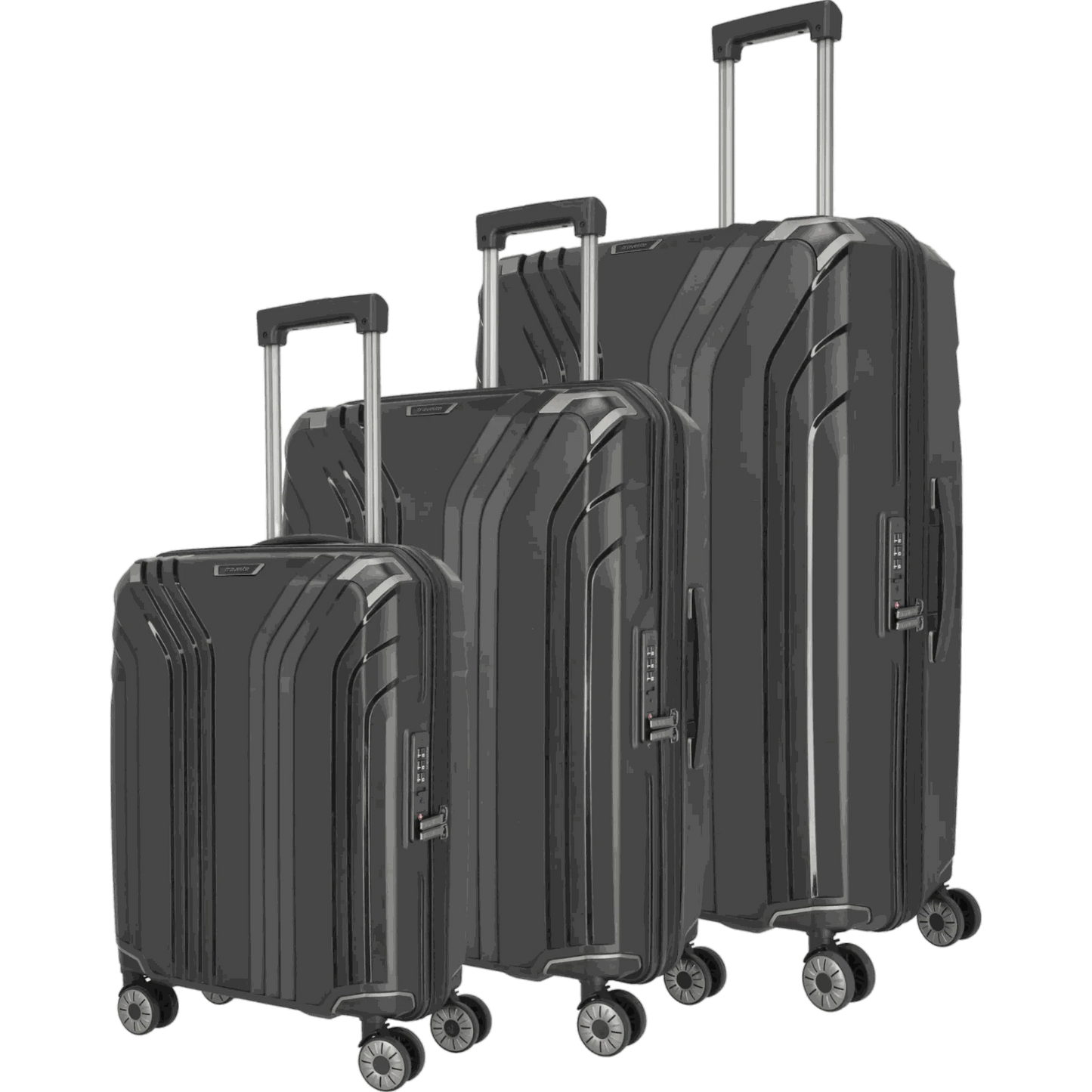 Travelite Elvaa 4-Rollen Kofferset 3tlg. L/M/S -Schwarz KOFFER-PLUS.COM