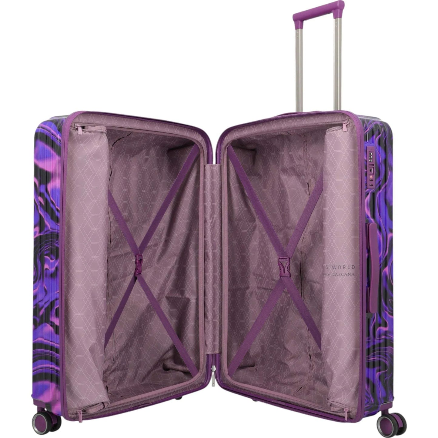Travelite Lascana Edition 4-Rollen-Trolley L 76 cm -Purple Swirl KOFFER-PLUS.COM