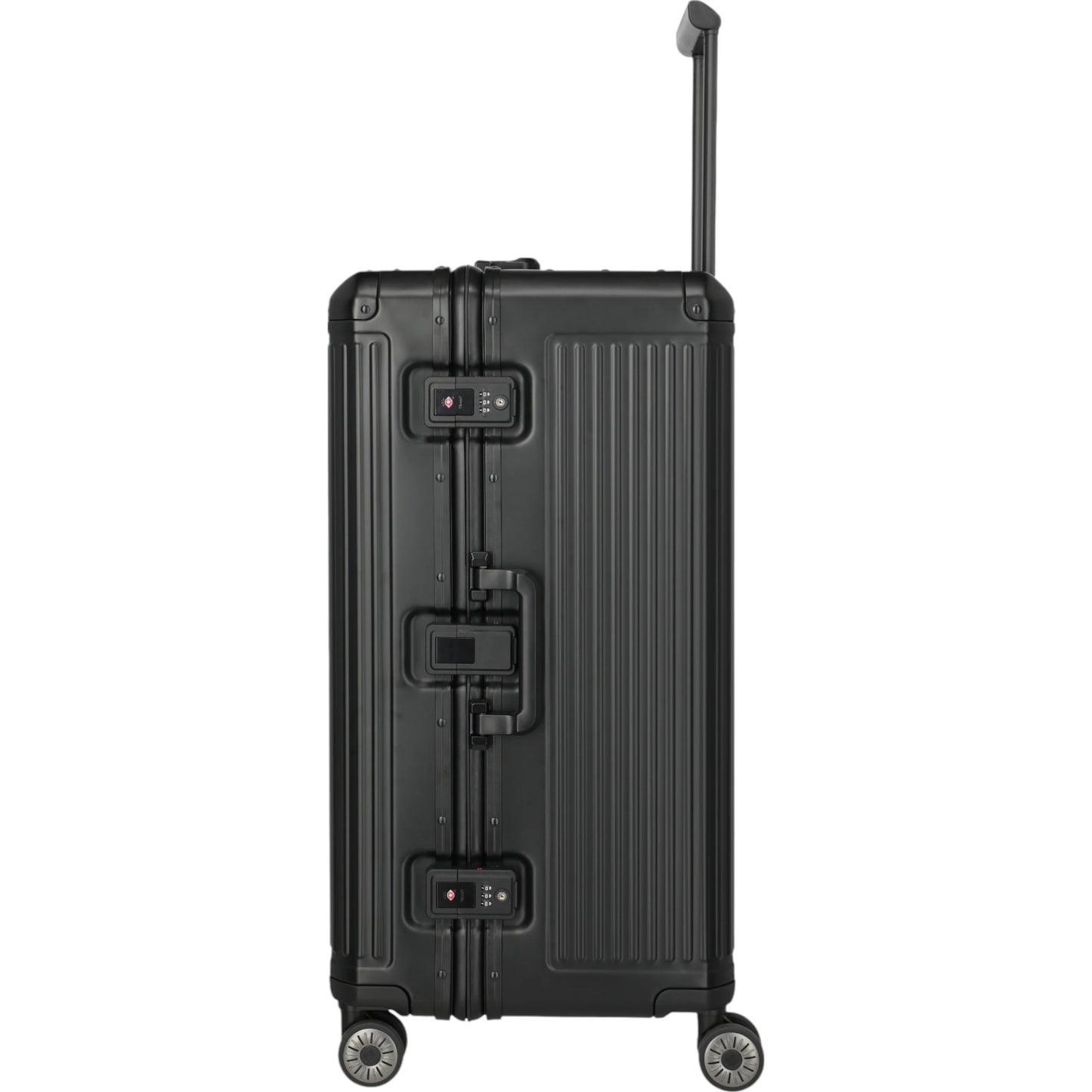 Travelite Next 4-Rollen-Koffer Trunk L aus Aluminium 76 cm -Schwarz KOFFER-PLUS.COM