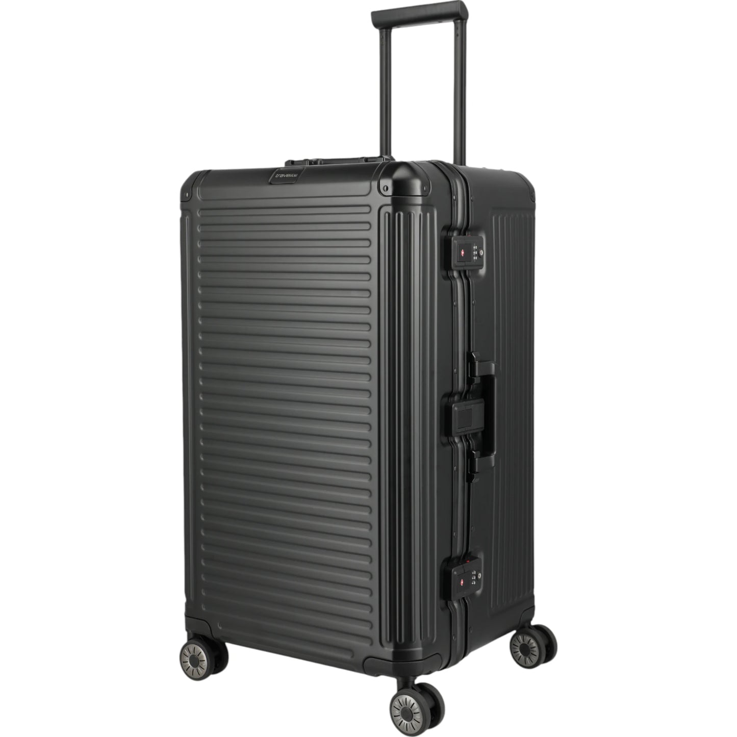 Travelite Next 4-Rollen-Koffer Trunk L aus Aluminium 76 cm -Schwarz KOFFER-PLUS.COM