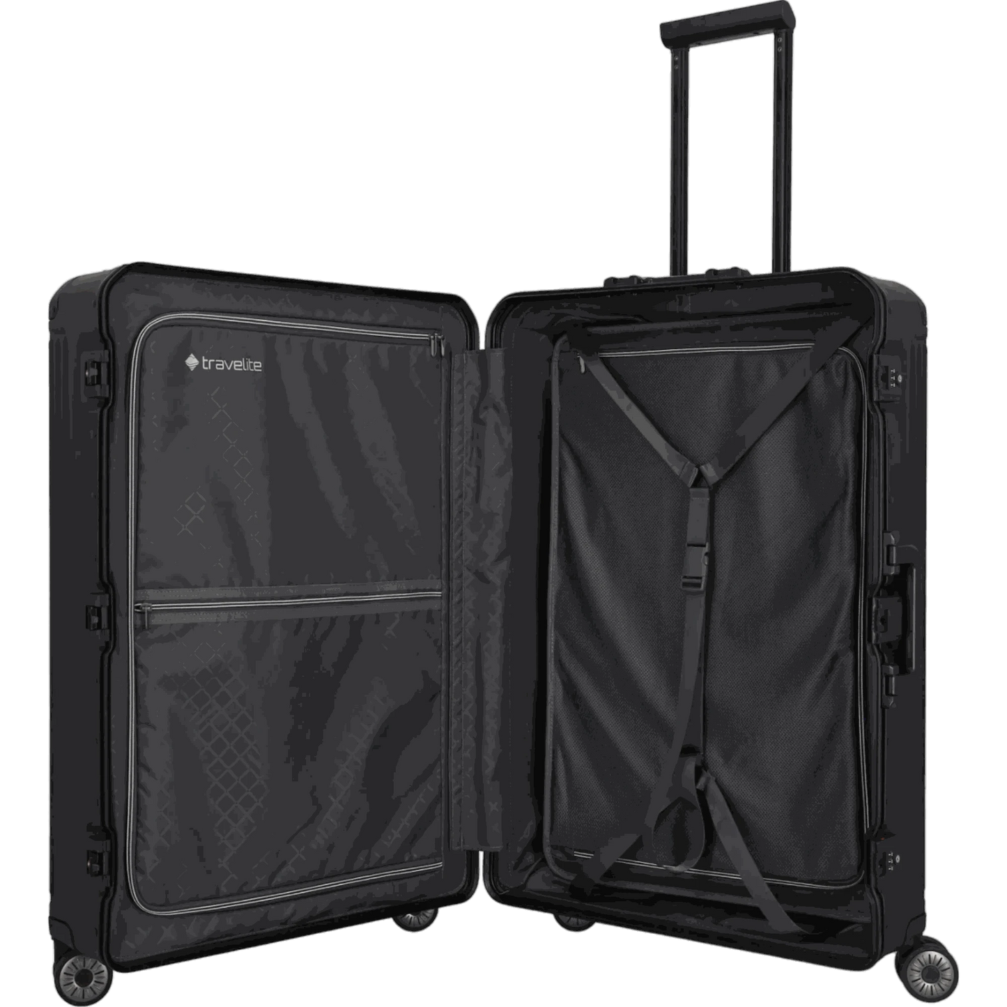 Travelite Next  4-Rollen-Trolley aus Aluminium 77 cm -Schwarz KOFFER-PLUS.COM
