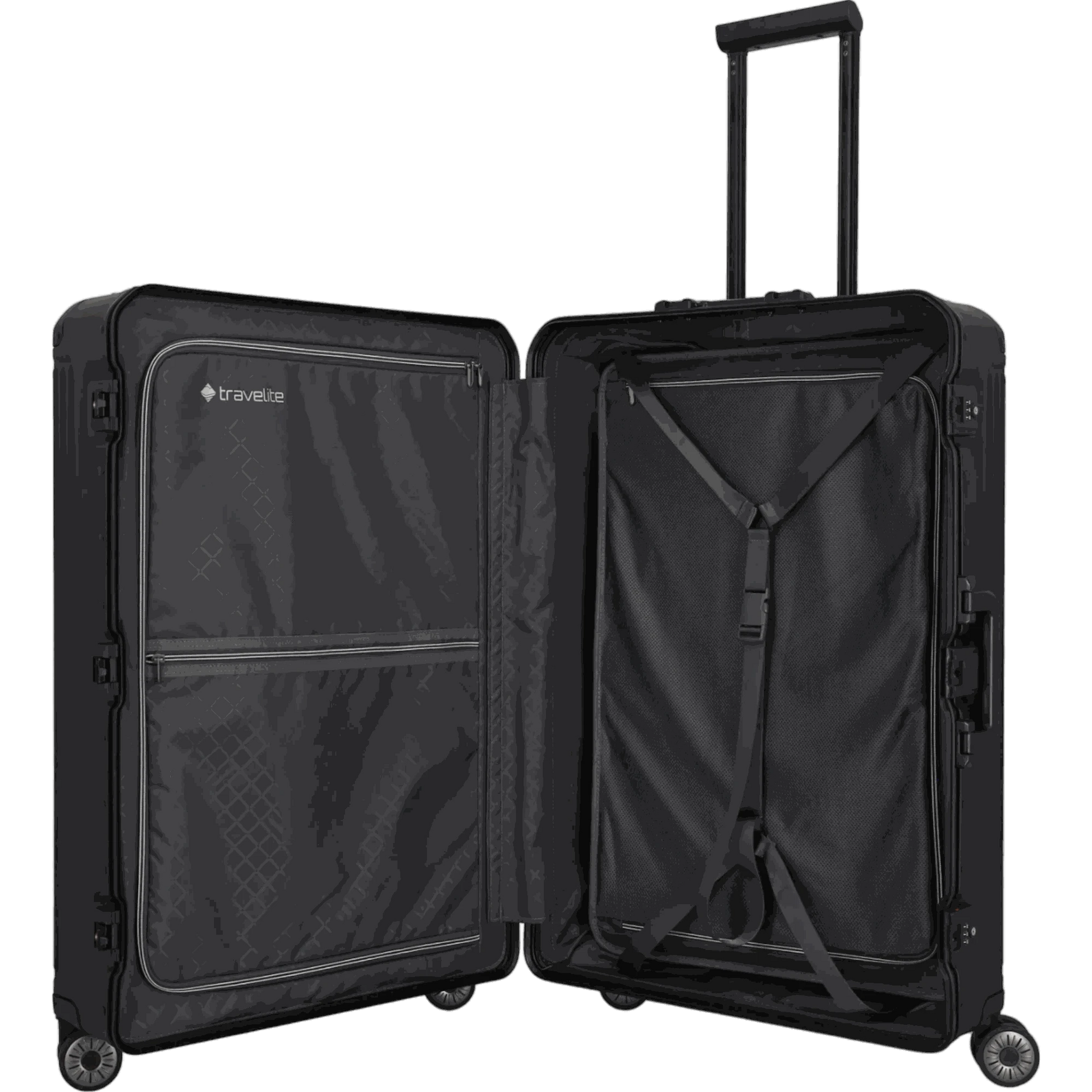 Travelite Next  4-Rollen-Trolley aus Aluminium 77 cm -Schwarz KOFFER-PLUS.COM