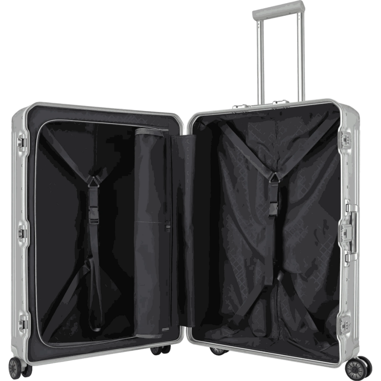 Travelite Next  4-Rollen-Trolley aus Aluminium 77 cm -Silber KOFFER-PLUS.COM