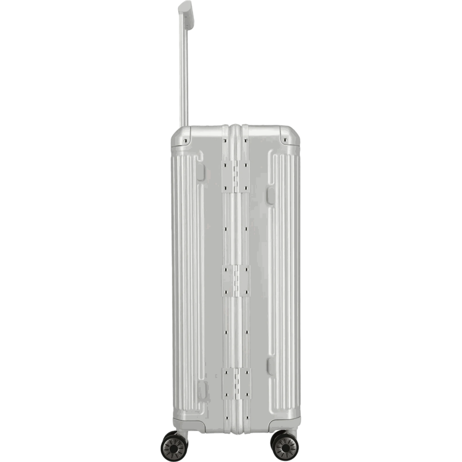 Travelite Next  4-Rollen-Trolley aus Aluminium 77 cm -Silber KOFFER-PLUS.COM