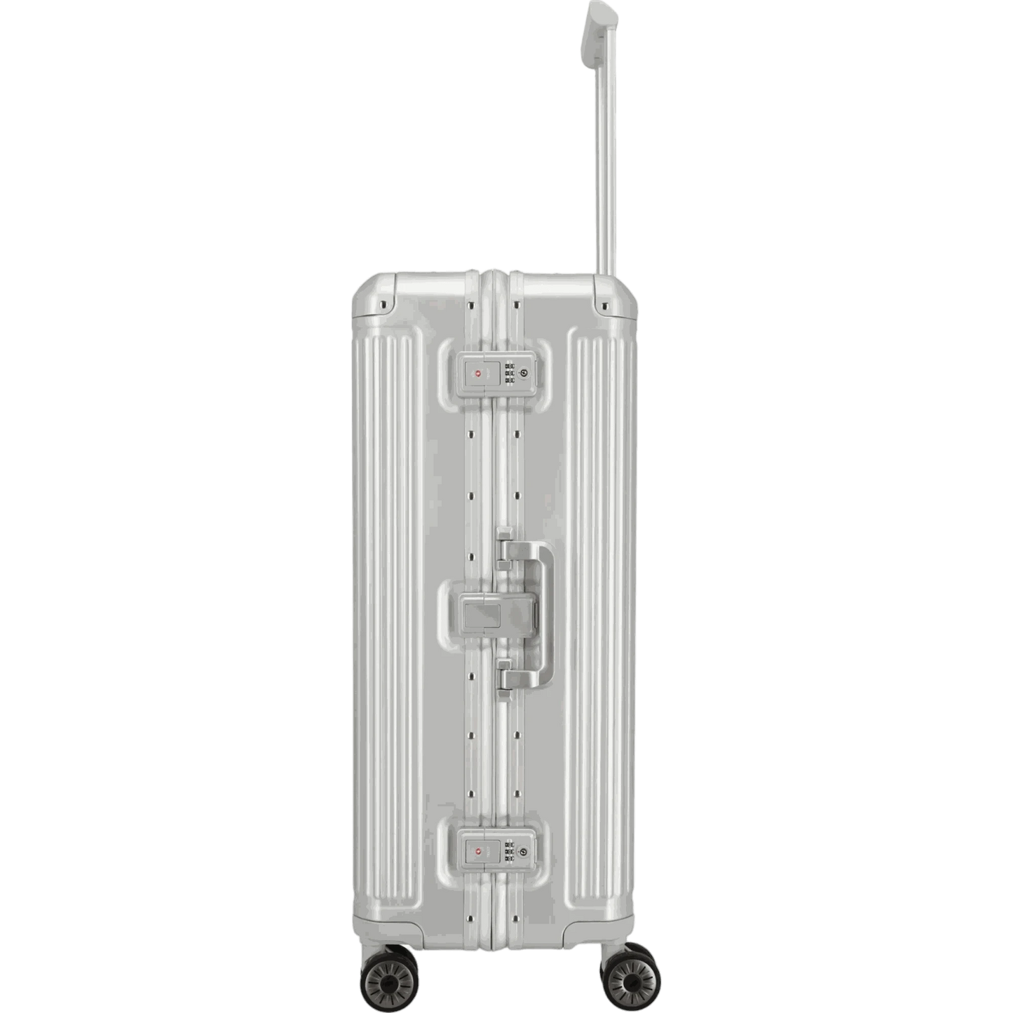 Travelite Next  4-Rollen-Trolley aus Aluminium 77 cm -Silber KOFFER-PLUS.COM