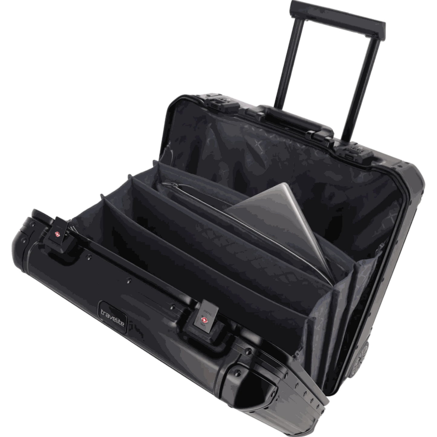 Travelite Next Business-Trolley aus Aluminium 45 cm -Schwarz KOFFER-PLUS.COM