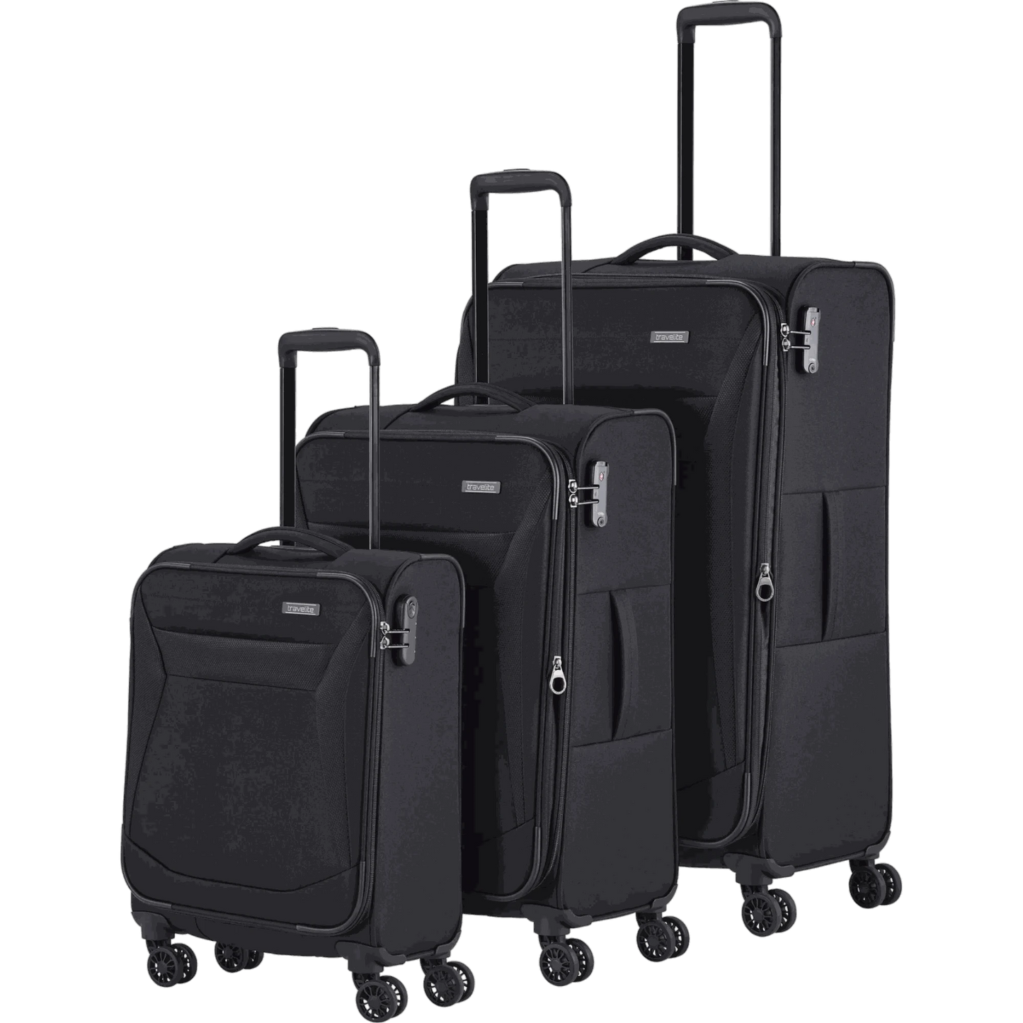 Travelite Chios 4-Rollen-Trolleyset 3tlg. L/M/S -Schwarz KOFFER-PLUS.COM