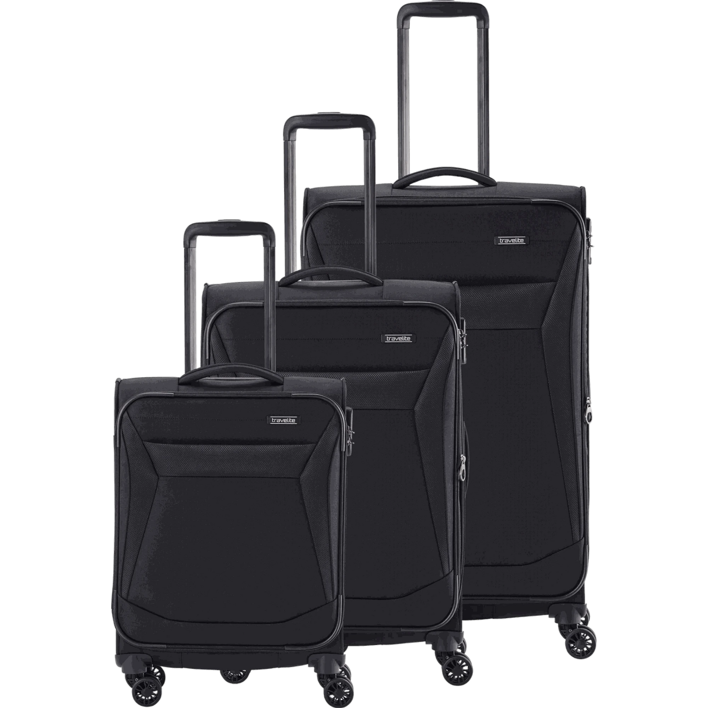 Travelite Chios 4-Rollen-Trolleyset 3tlg. L/M/S -Schwarz KOFFER-PLUS.COM