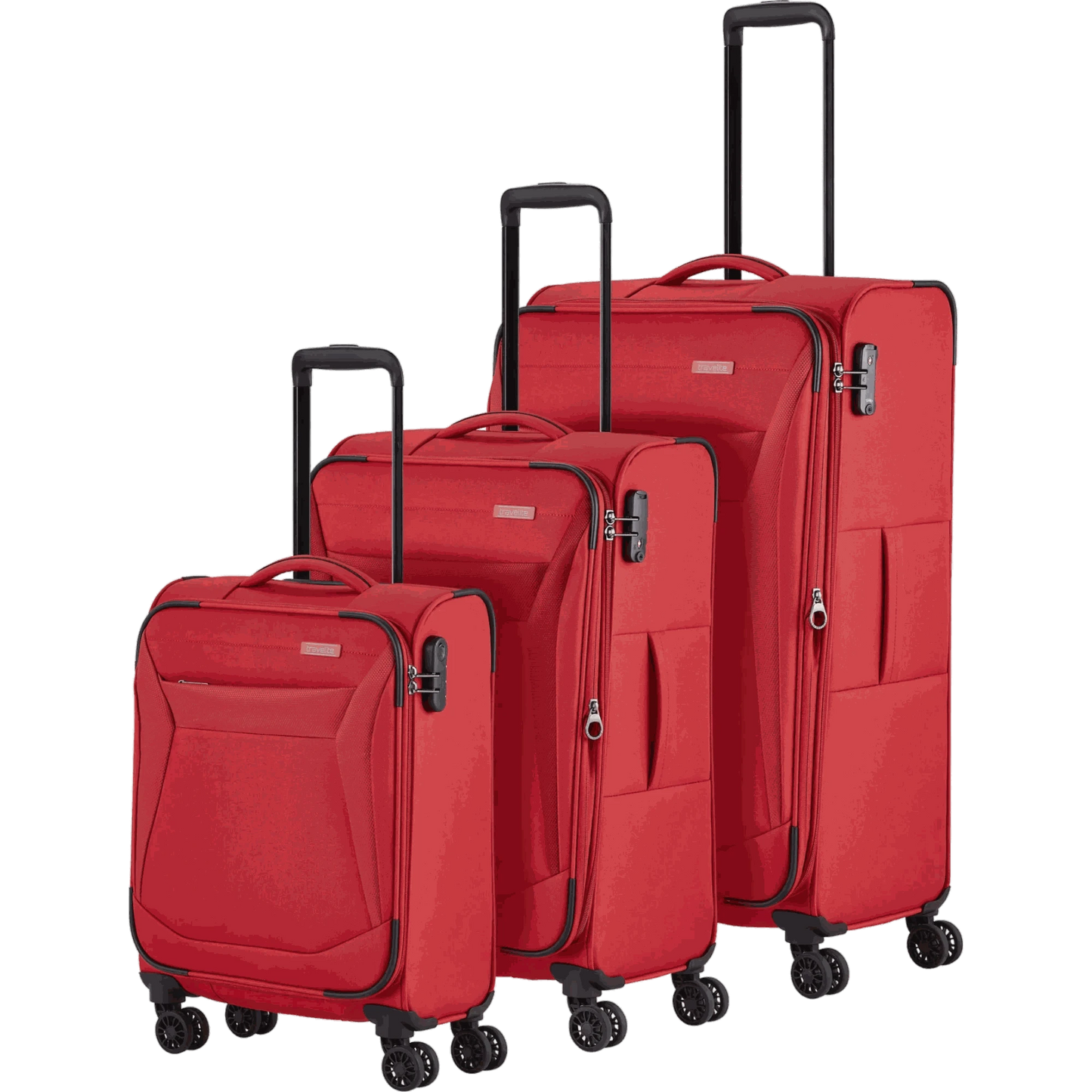 Travelite Chios 4-Rollen-Trolleyset 3tlg. L/M/S -Rot KOFFER-PLUS.COM