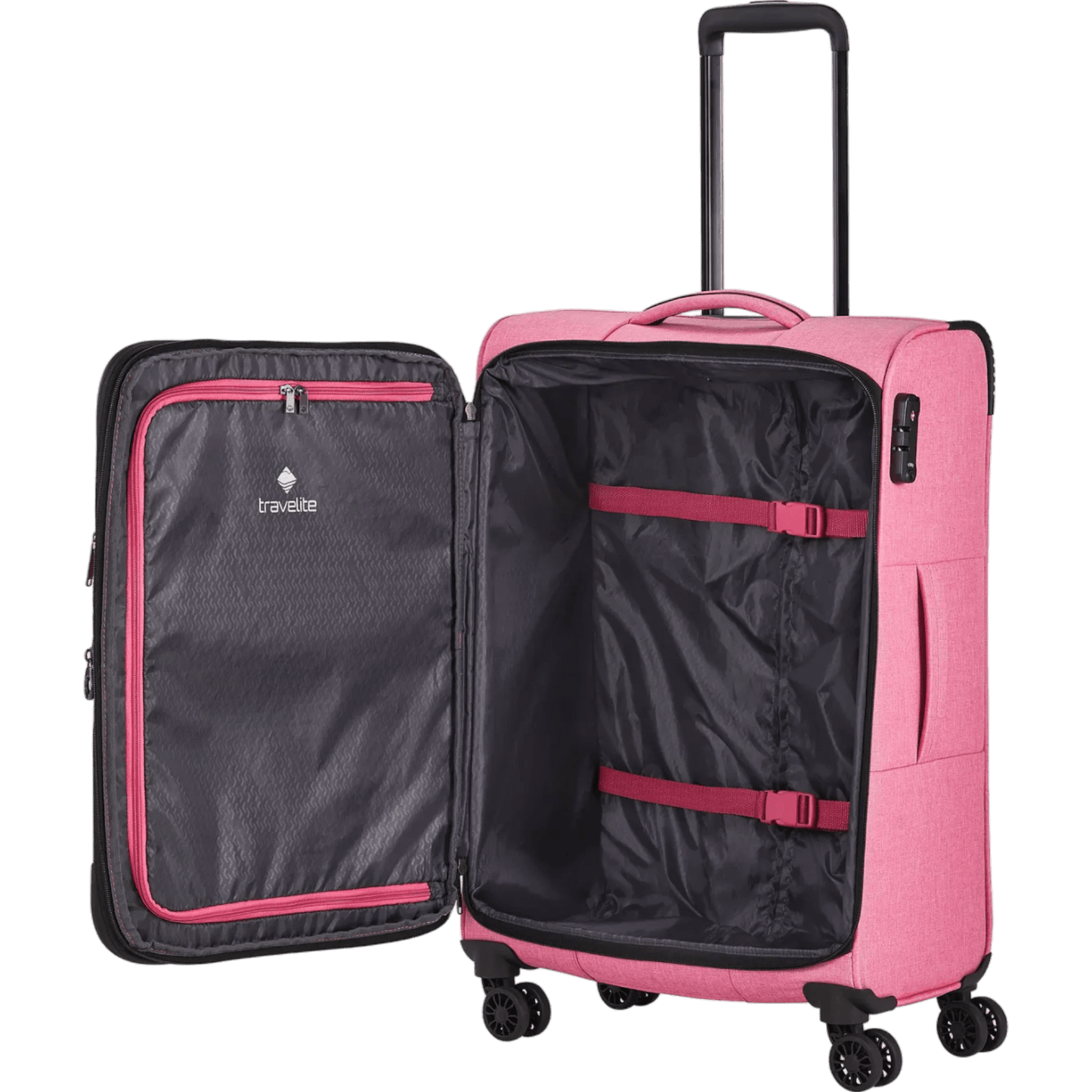 Travelite Adria 4-Rollen Trolley 67 cm -Rosa KOFFER-PLUS.COM