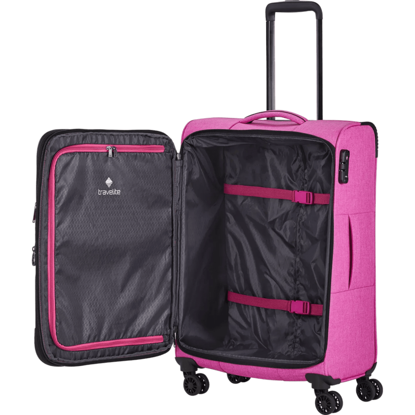Travelite Adria 4-Rollen Trolley 67 cm -Pink KOFFER-PLUS.COM