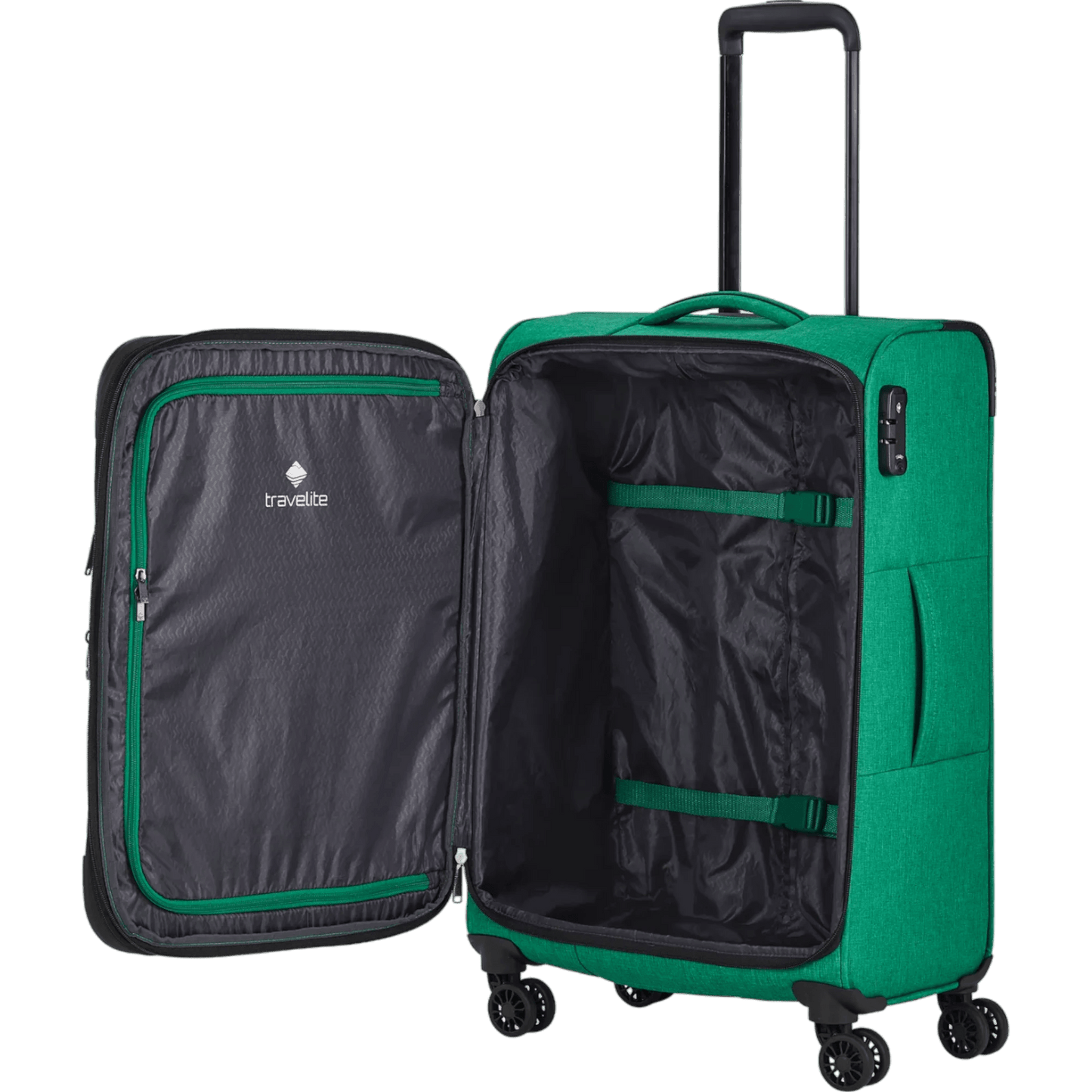 Travelite Adria 4-Rollen Trolley 67 cm -Grün KOFFER-PLUS.COM