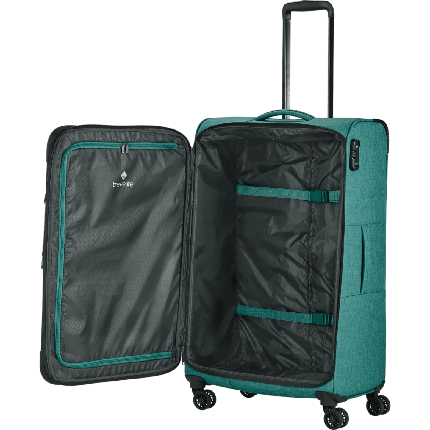 Travelite Adria 4-Rollen Trolley 78 cm -Petrolgrün KOFFER-PLUS.COM