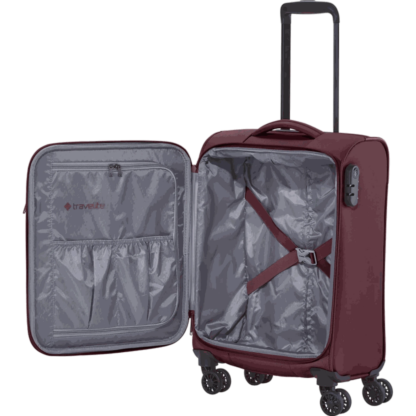 Travelite Croatia 4-Rollen-Kabinentrolley S 55 cm -Aubergine KOFFER-PLUS.COM