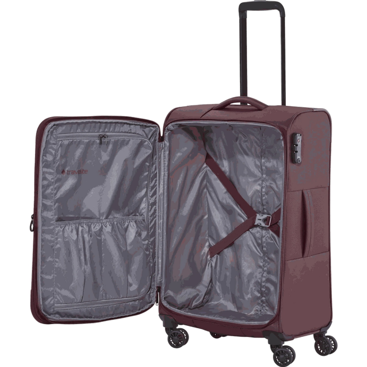 Travelite Croatia 4-Rollen-Trolley M 67 cm -Aubergine KOFFER-PLUS.COM