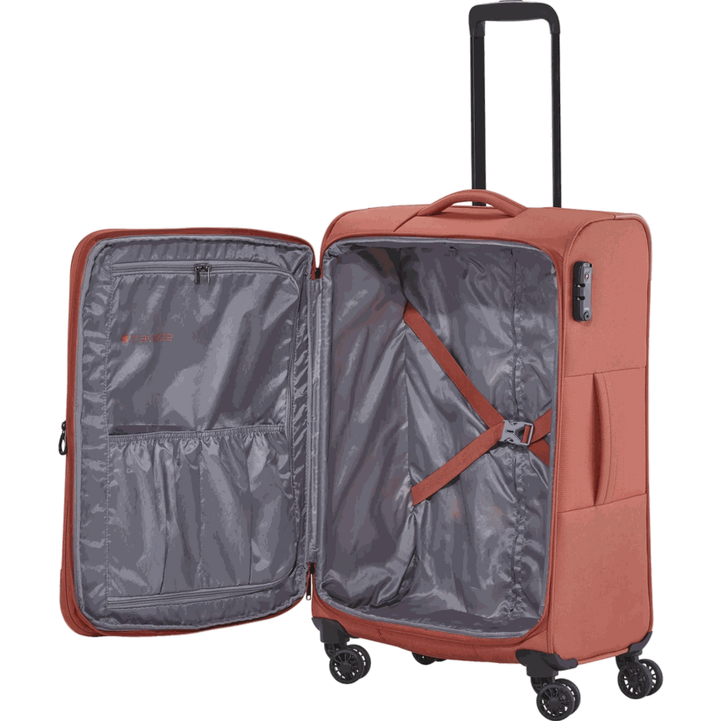 Travelite Croatia 4-Rollen-Trolley M 67 cm -Koralle KOFFER-PLUS.COM