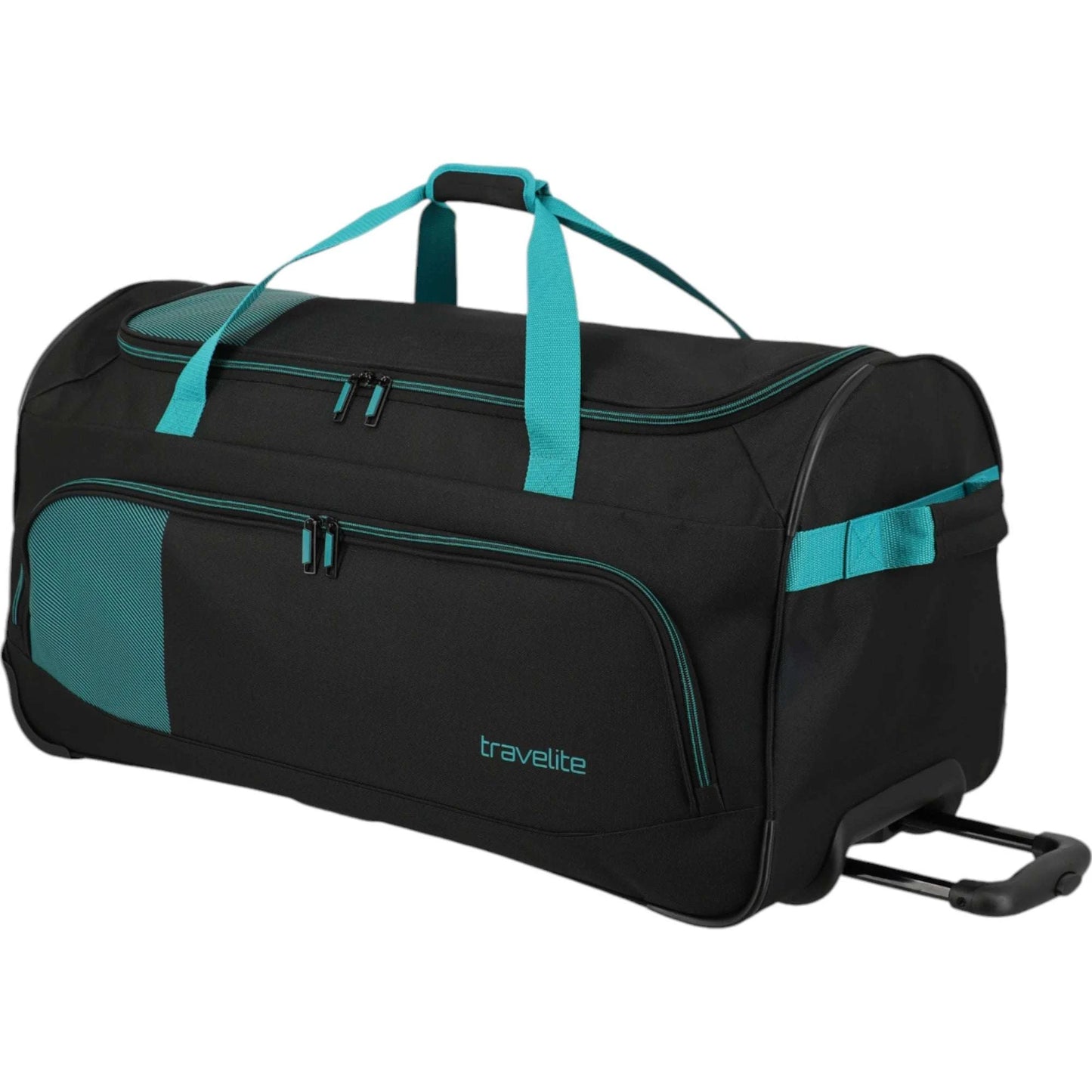 Travelite Basics Fresh Rollenreisetasche 71 cm -schwarz/petrol