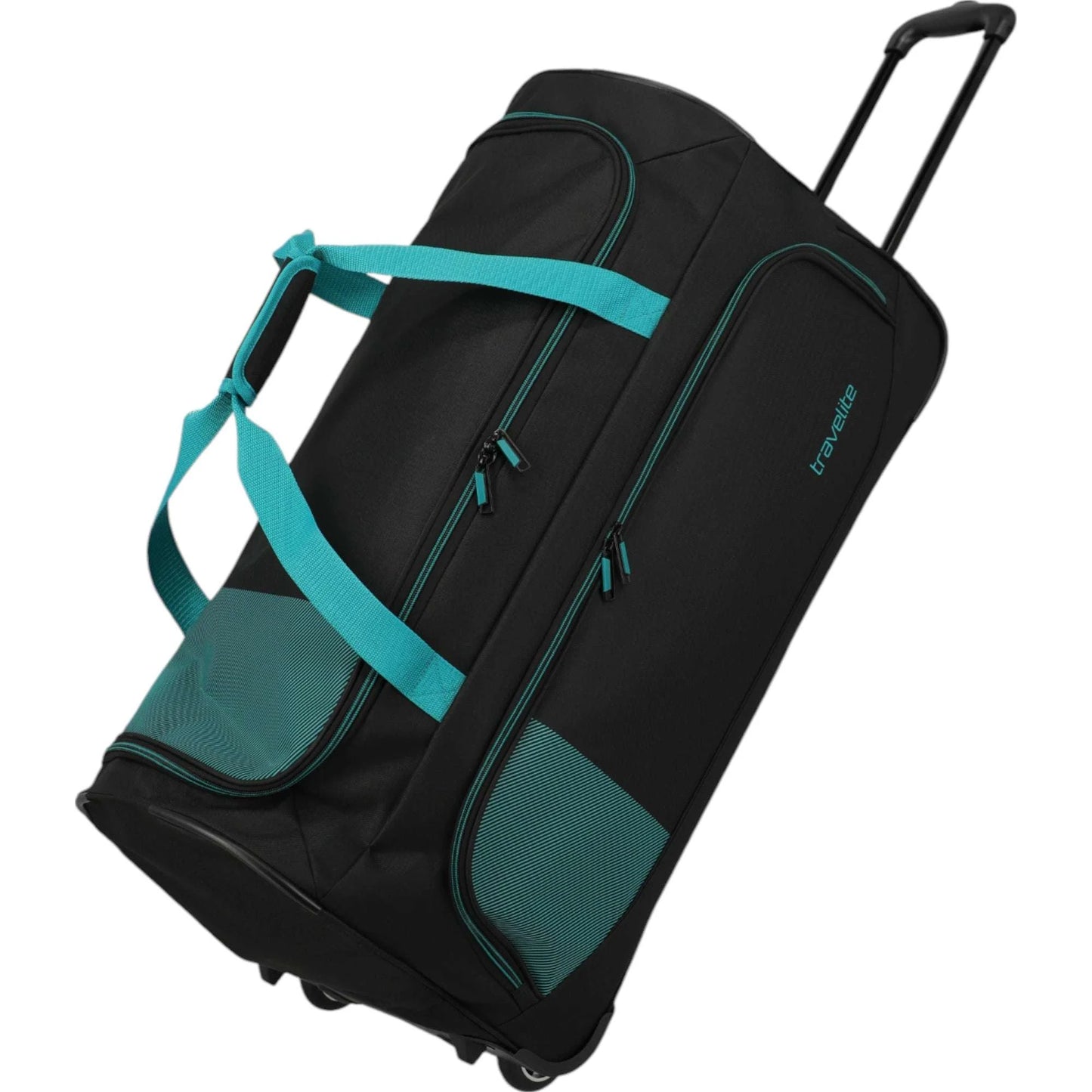 Travelite Basics Fresh Rollenreisetasche 71 cm -schwarz/petrol