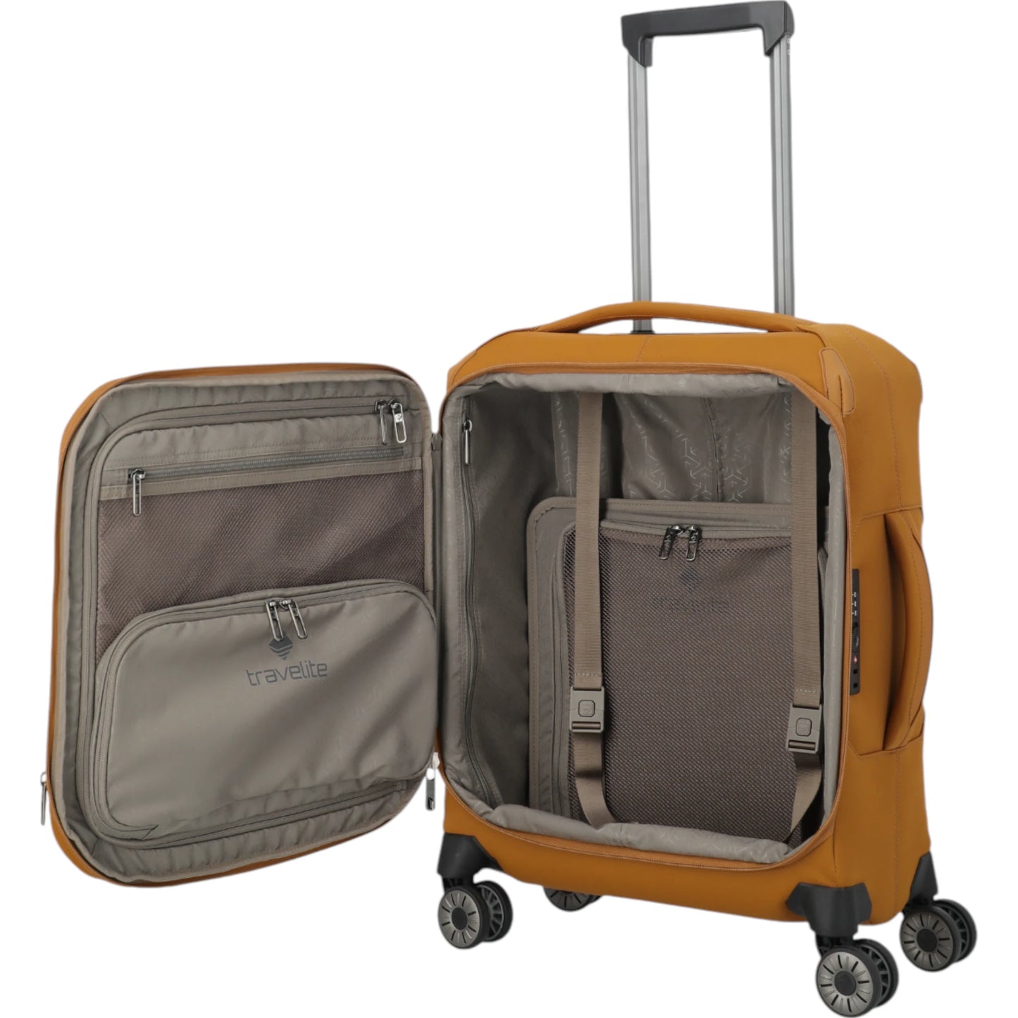 Travelite Priima 4-Rollen-Kabinentrolley 55 cm -Curry KOFFER-PLUS.COM