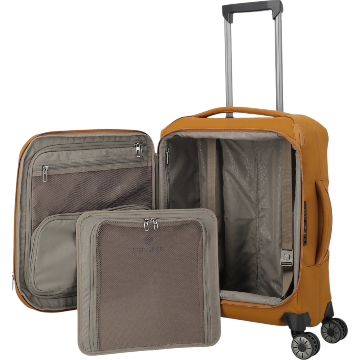 Travelite Priima 4-Rollen-Kabinentrolley 55 cm -Curry KOFFER-PLUS.COM